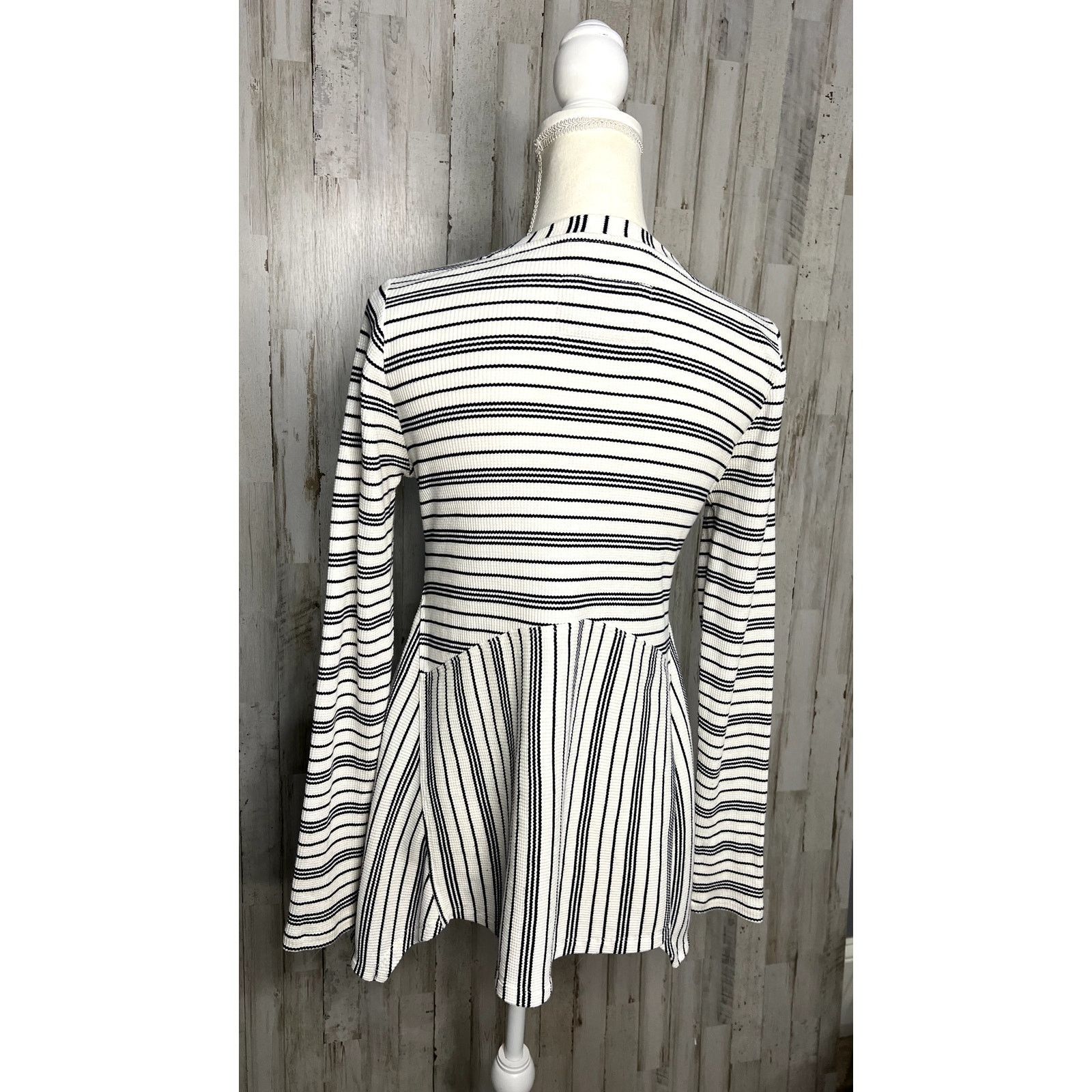 Anthropologie Maeve Eliza Henley Babydoll Tunic XS Striped Long Sleeve Size XS / US 0-2 / IT 36-38 - 4 Thumbnail