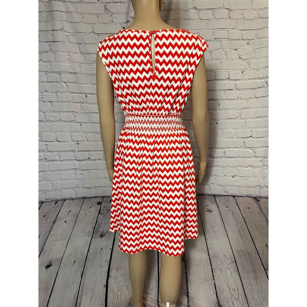Kate Spade Kate Spade Red Chevron Cotton Sleeveless Dress Size XS Size XS / US 0-2 / IT 36-38 - 5 Thumbnail