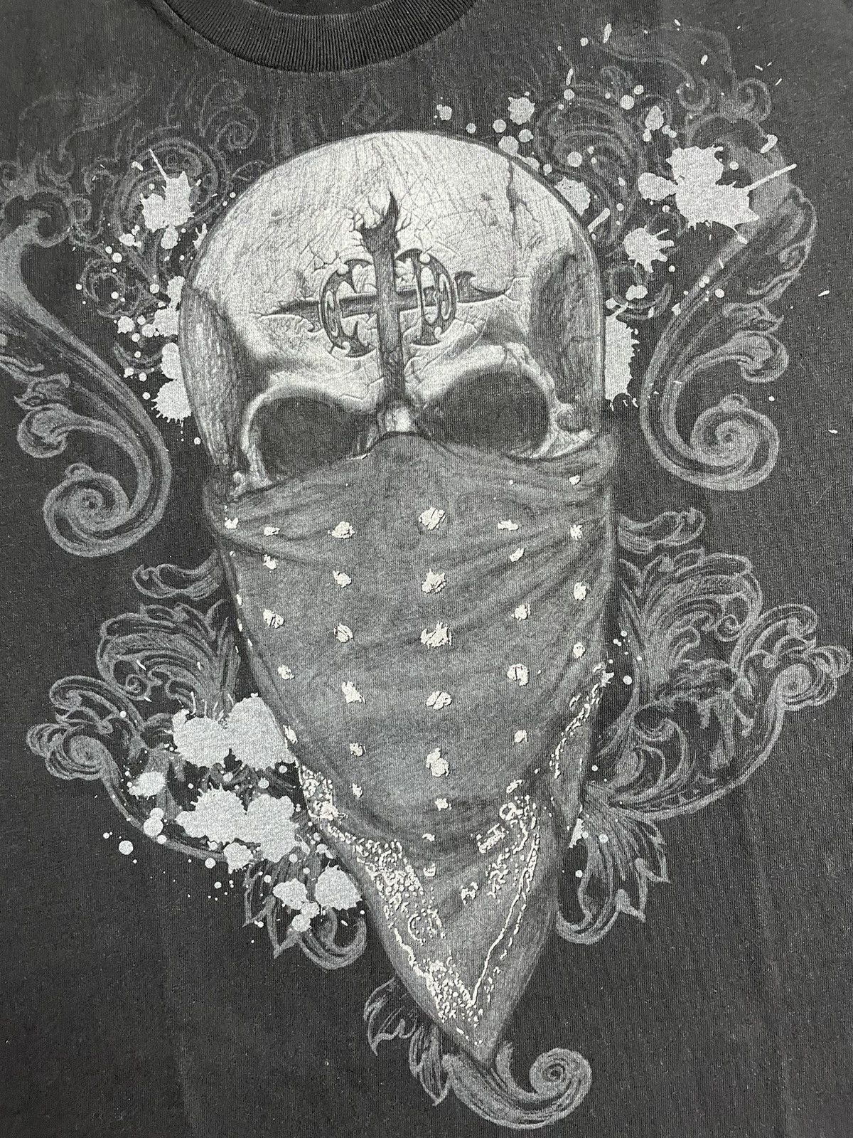 Affliction × Vintage Miami Ink Skull Cyber Y2K Style T-shirt Size US L / EU 52-54 / 3 - 4 Thumbnail