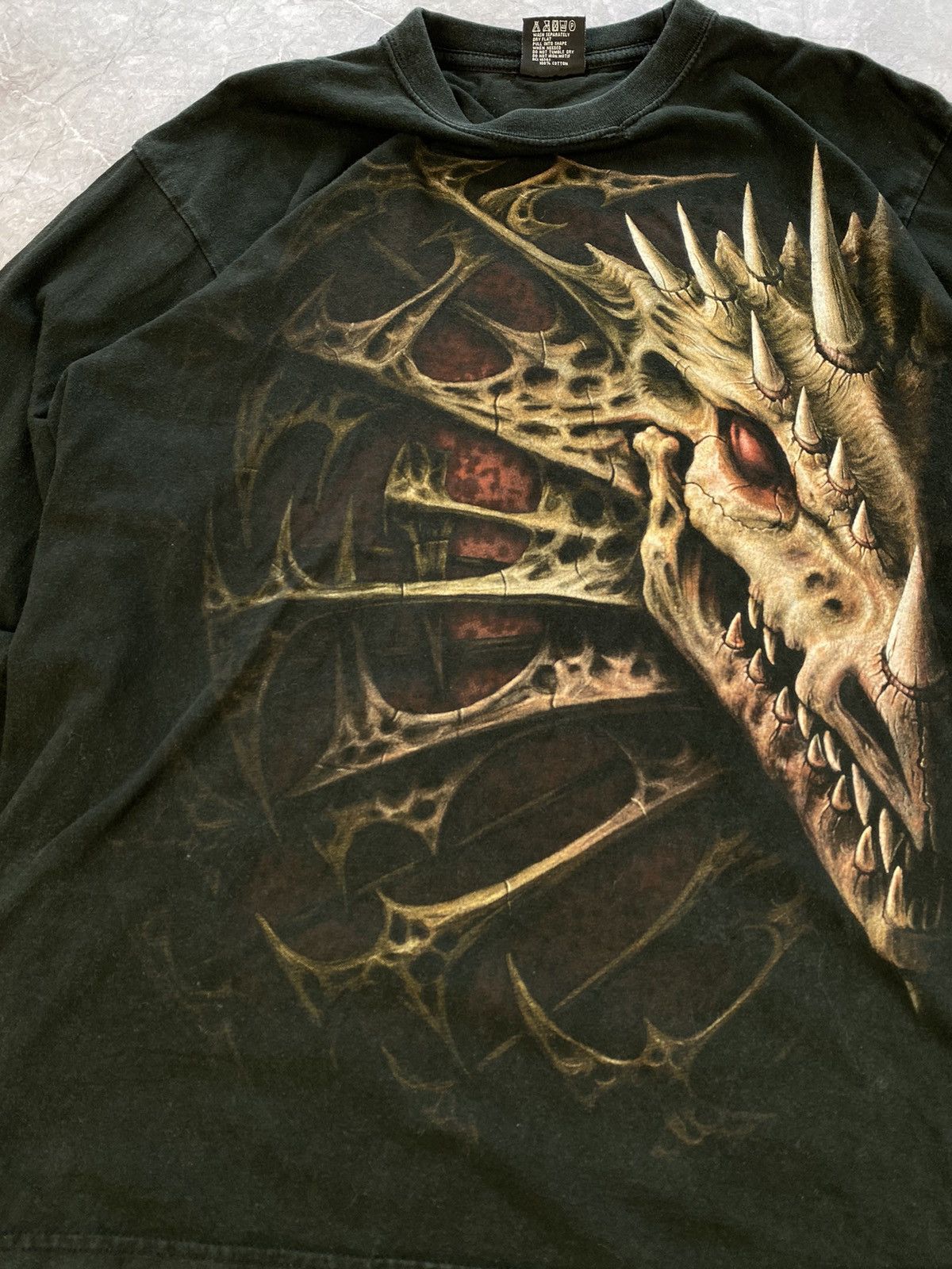 Vintage Vintage 90s Spiral Dragon Skeleton Big Logo Long Sleeve Size US L / EU 52-54 / 3 - 7 Thumbnail
