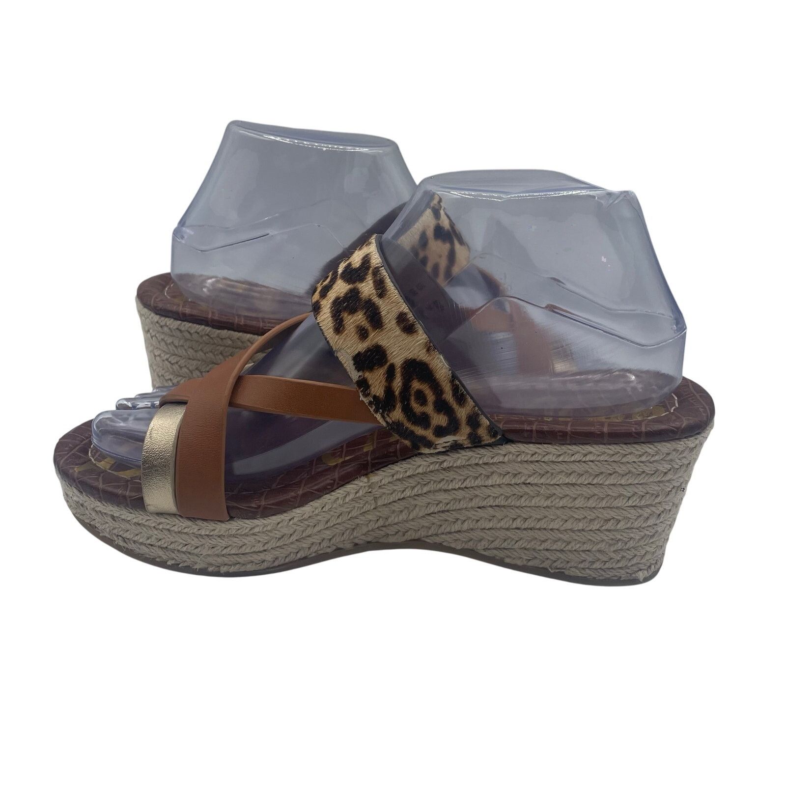 Sam Edelman Sam Edelman Raleigh Leopard Print Espradrille Wedge Sandal 8 Size US 8 / IT 38 - 5 Thumbnail