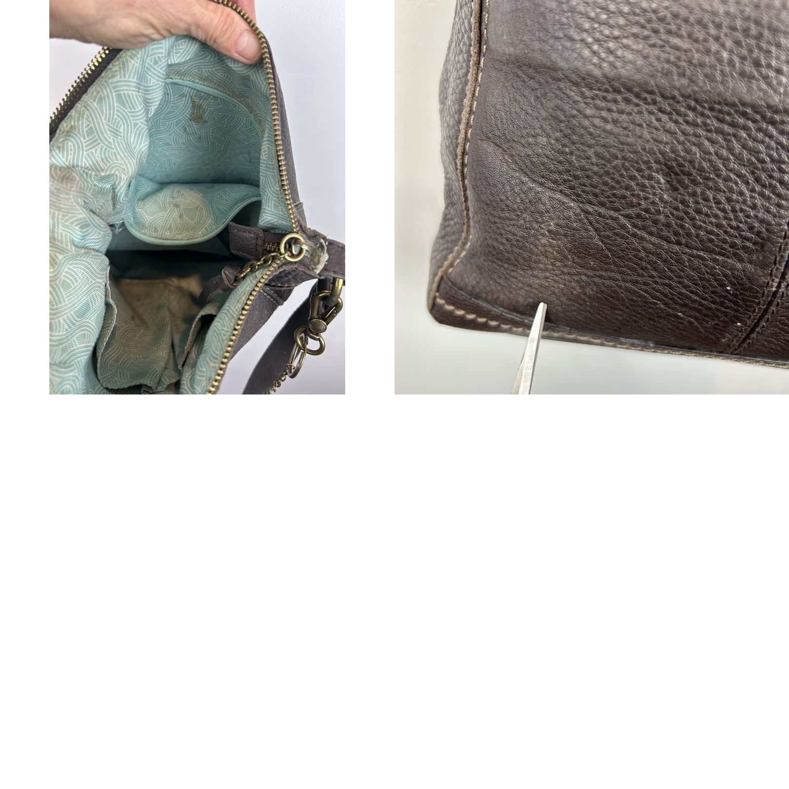 The Sak The Sak Purse Crossbody Brown Pebbled Leather Shoulder Bag Handbag Read Size ONE SIZE - 9 Thumbnail