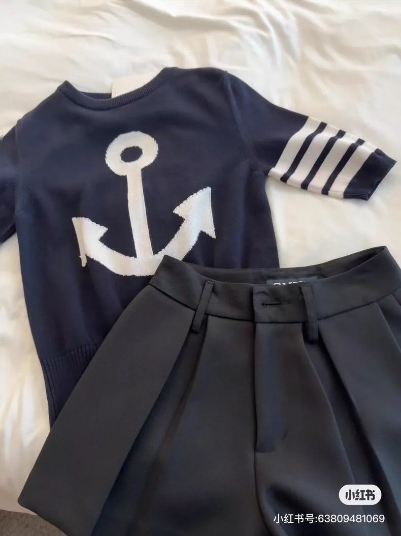 Thom Browne Thom Browne Blue and green anchor four stripe knit short s Size XS / US 0-2 / IT 36-38 - 7 Thumbnail