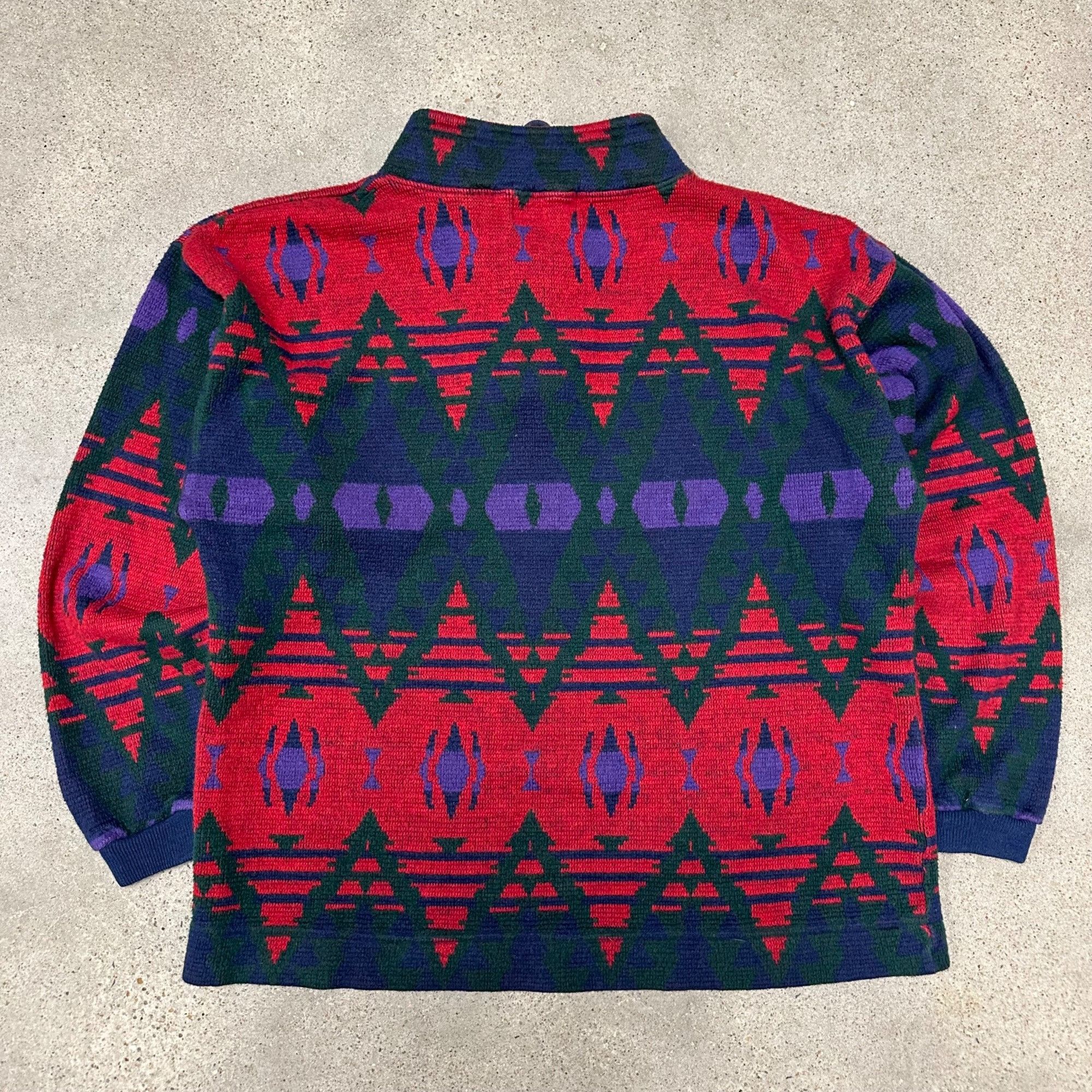 Vintage Vintage Unique Aztec Patterned Fleece Pullover Jacket Size US L / EU 52-54 / 3 - 3 Thumbnail