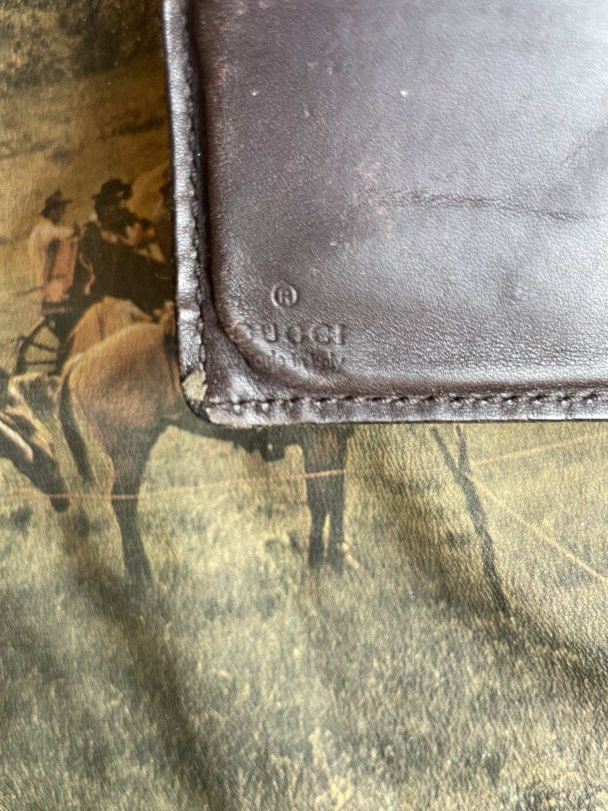 Gucci × Vintage Gucci Leather Monogram Wallet Size ONE SIZE - 7 Thumbnail