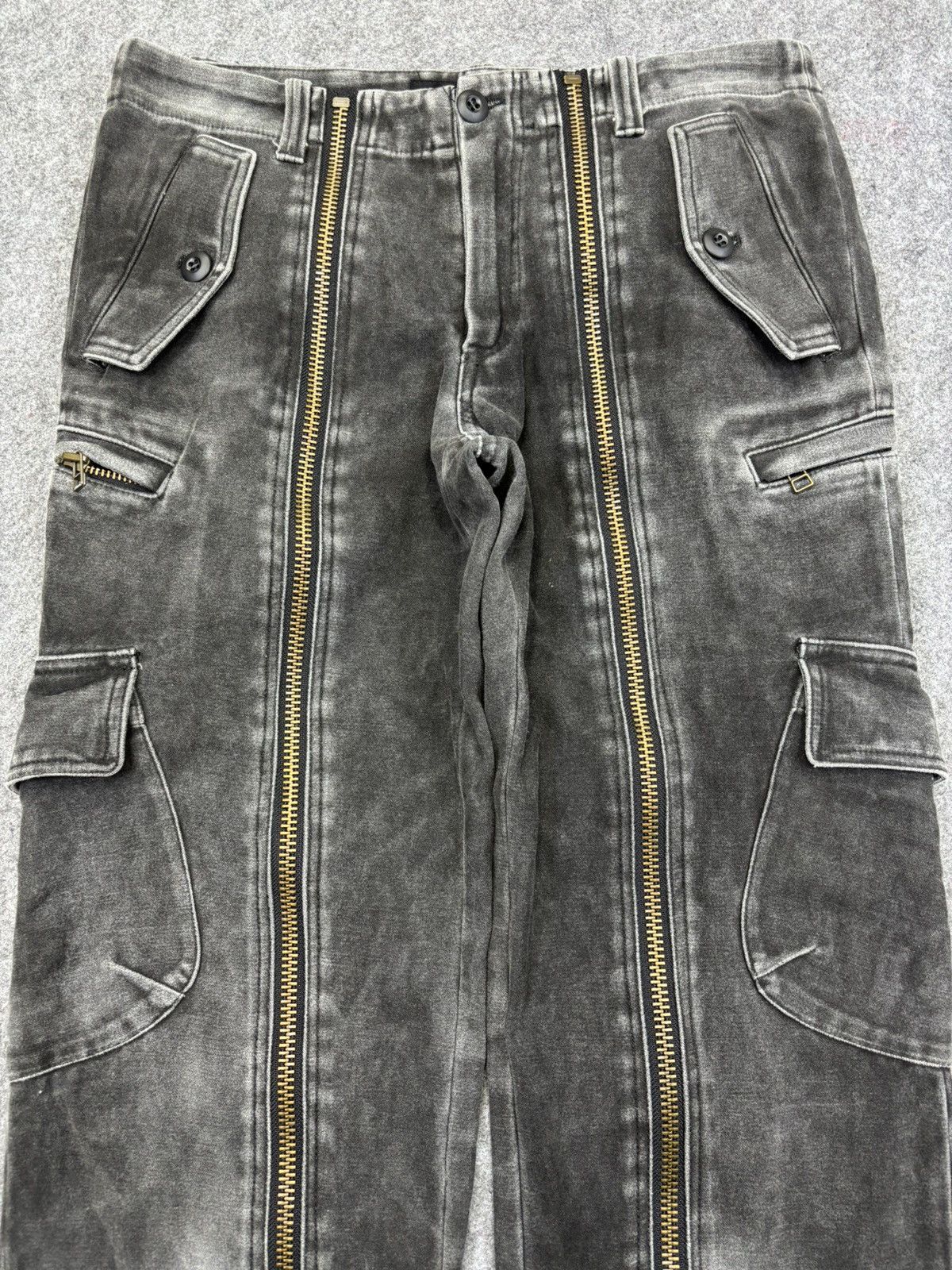 Japanese Brand Mala Vita Full Zipper Up Black Wash Multipockets Pant F825 Size US 32 / EU 48 - 3 Thumbnail