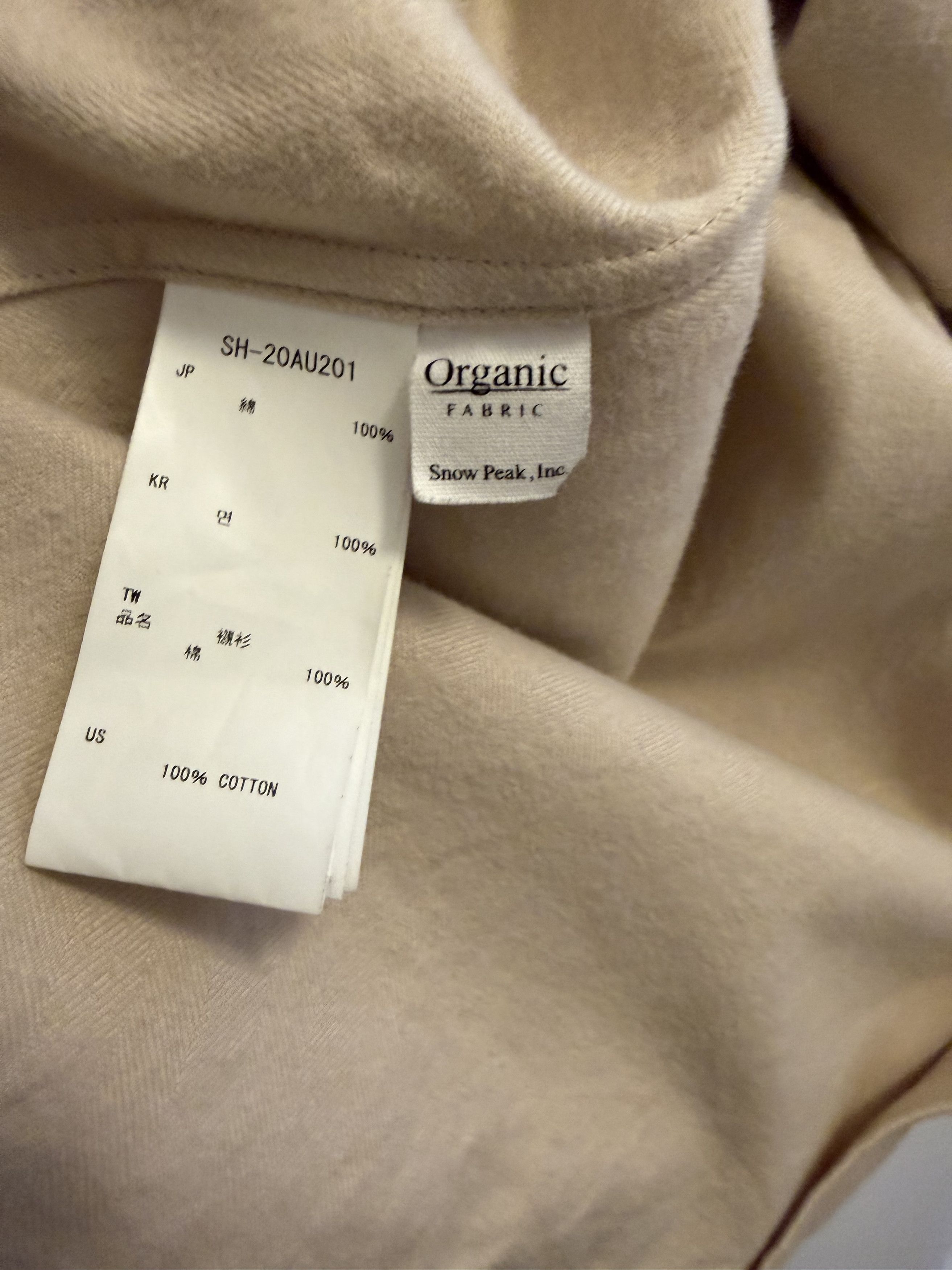 Snow Peak Snow Peak Organic Cotton Suede Ecru Button Up, Size L Size US L / EU 52-54 / 3 - 3 Thumbnail