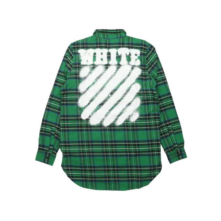 Off-White OFF-WHITE Green Plaid Long Sleeve Shirt 0079 Size US L / EU 52-54 / 3 - 1 Thumbnail