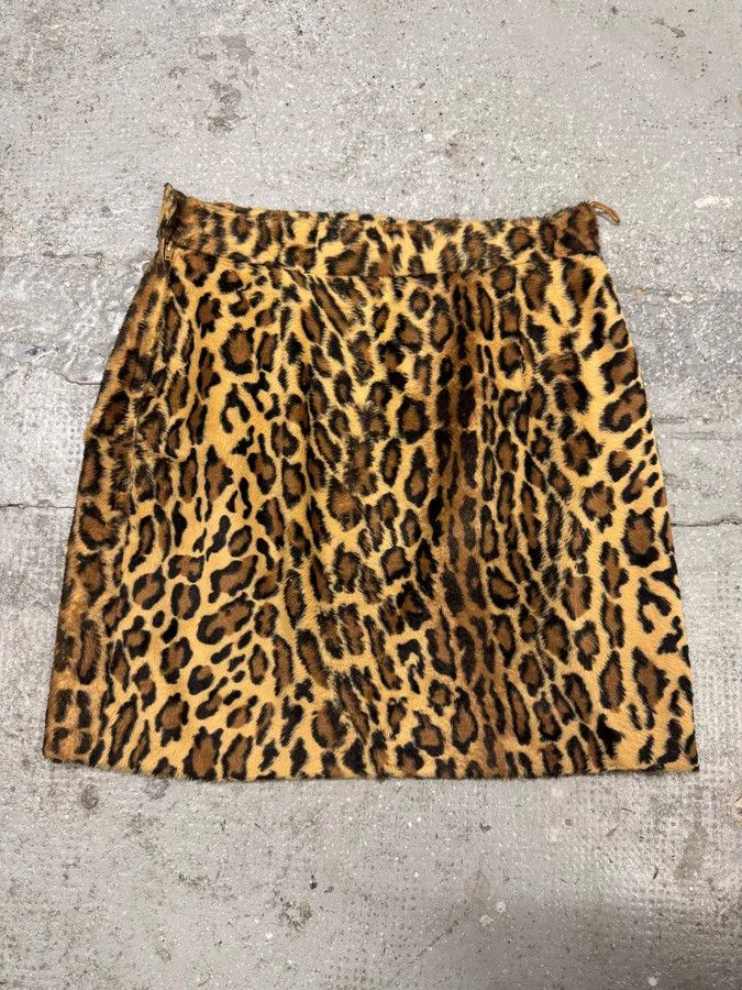 Moschino × Vintage Moschino Leopard Fur Effect Skirt Size 27" / US 4 / IT 40 - 1 Thumbnail