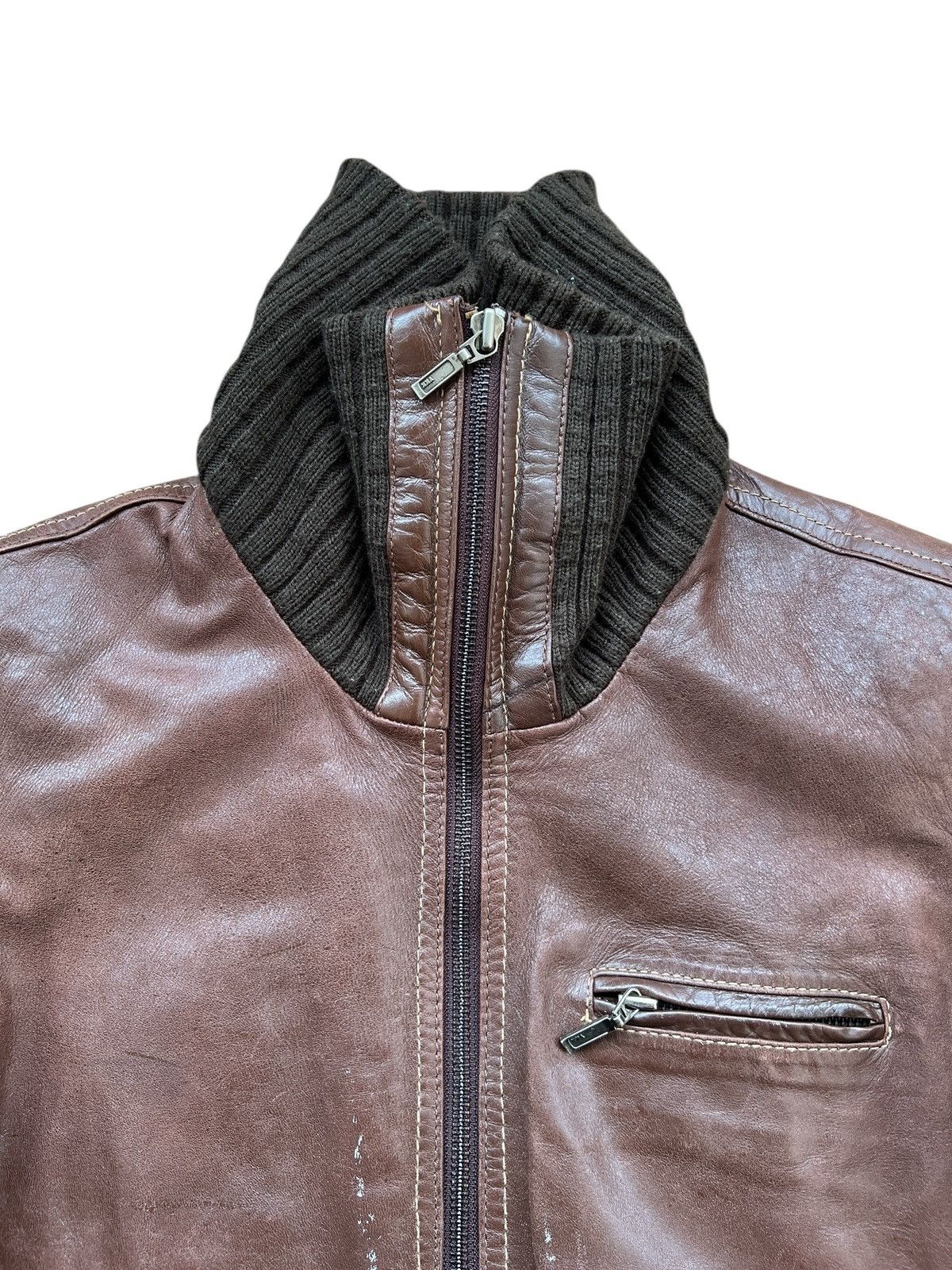 Japanese Brand 1990s Classic Aviator Leather Jacket Pasveer Size S / US 4 / IT 40 - 8 Thumbnail