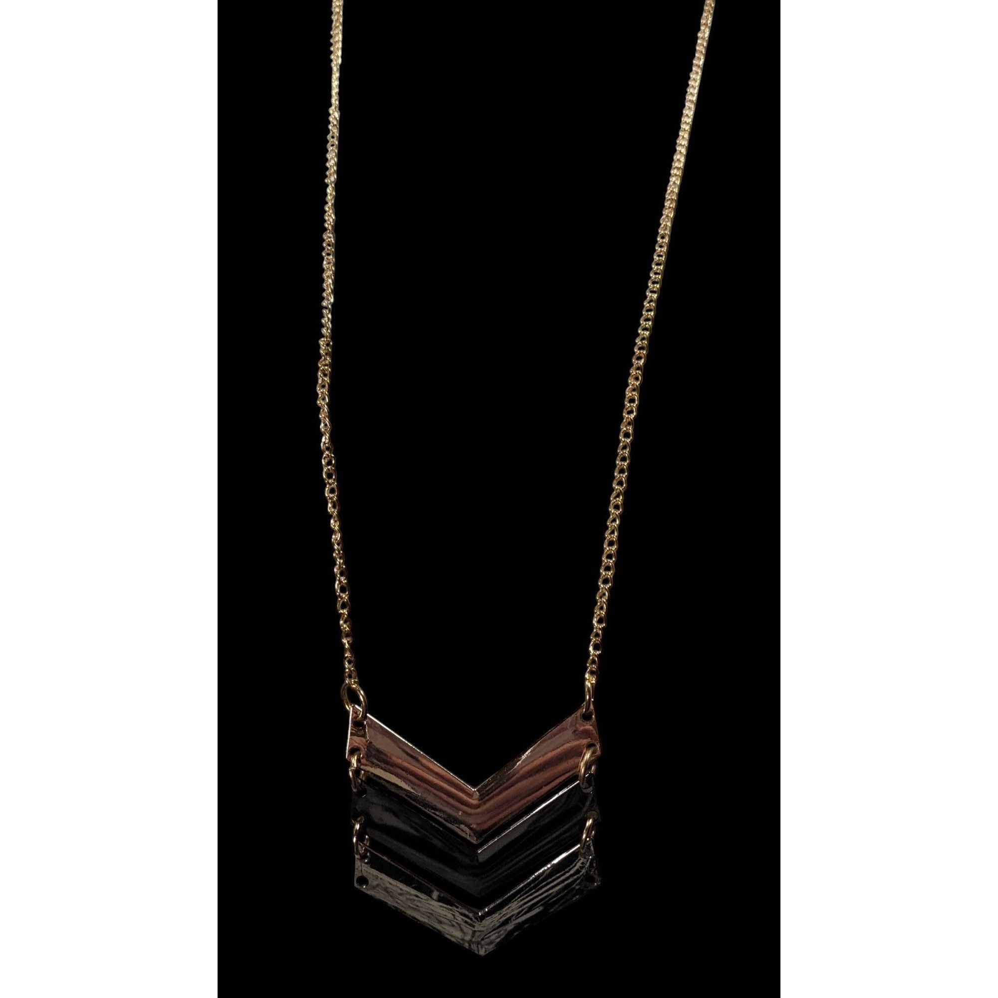 Other Multi Metallic Chevron Charm Pendant Necklace Size ONE SIZE - 2 Thumbnail