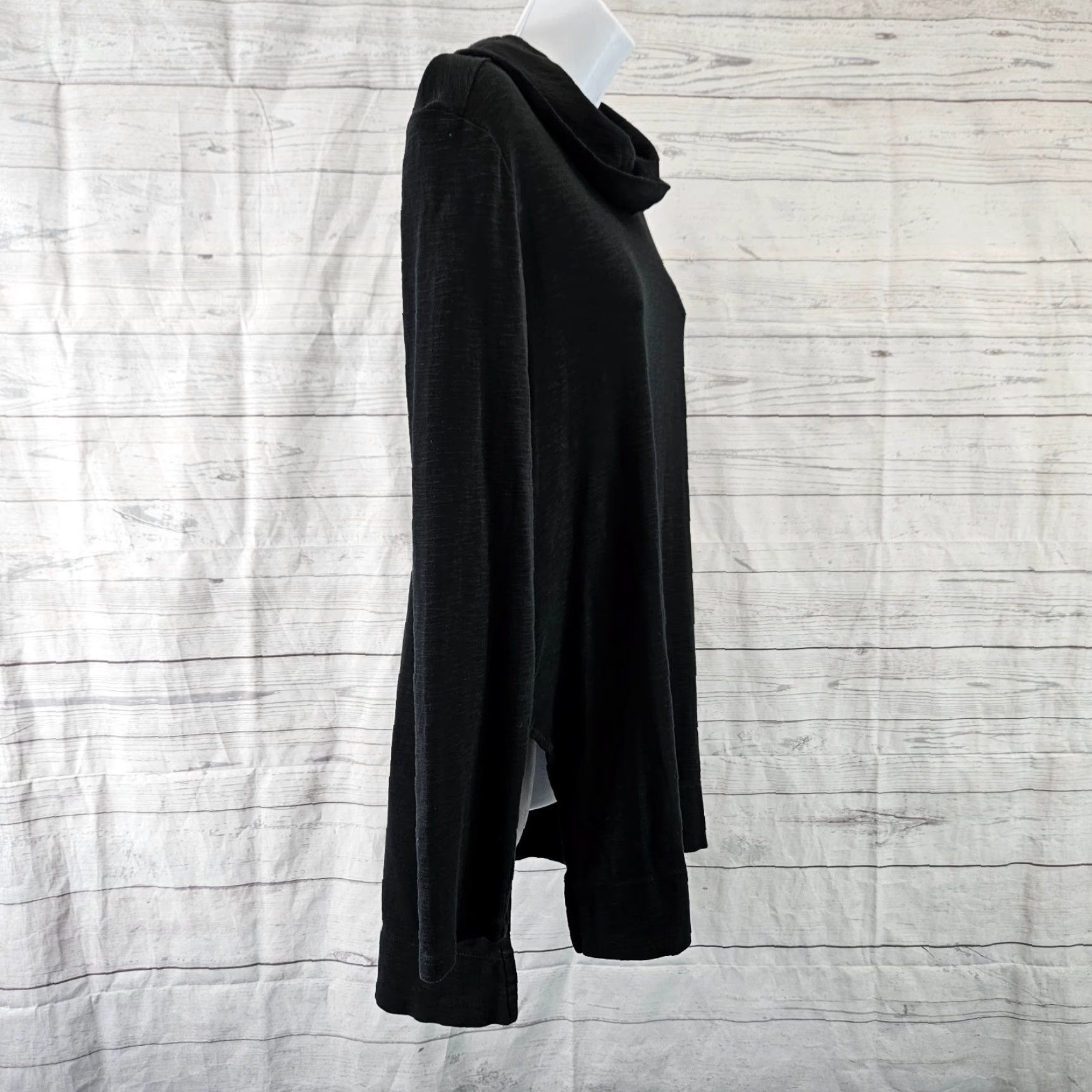 J. Jill J. Jill Blouse Tunic Women's Pima Cotton Cowl Neck Long Sleeve Black Size M Size M / US 6-8 / IT 42-44 - 3 Thumbnail