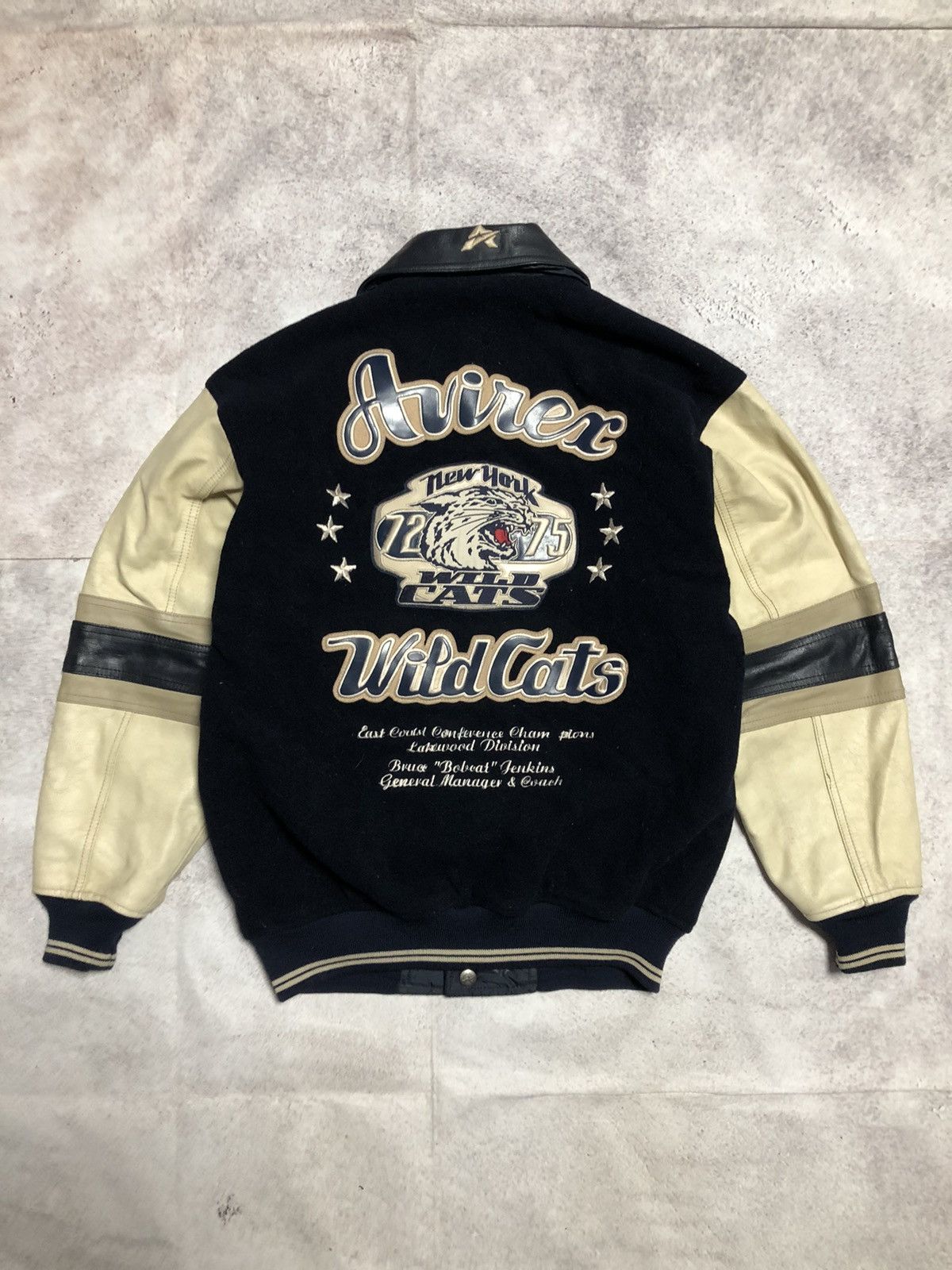 Pre-owned Avirex X Avirex Varsity Jacket Vintage Avirex Wild Cats Two-sided Varsity Jacket In Navy