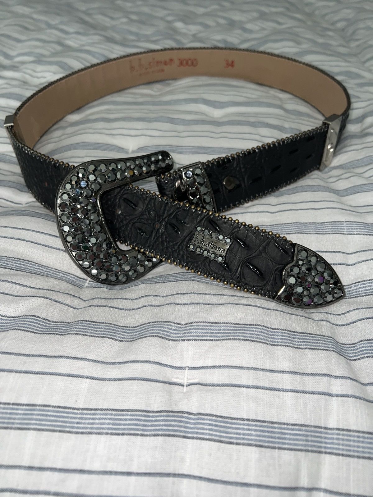B.B. Simon B.B. Simon Noir Classic 2 Belt bb belt bb simon  display picture 1