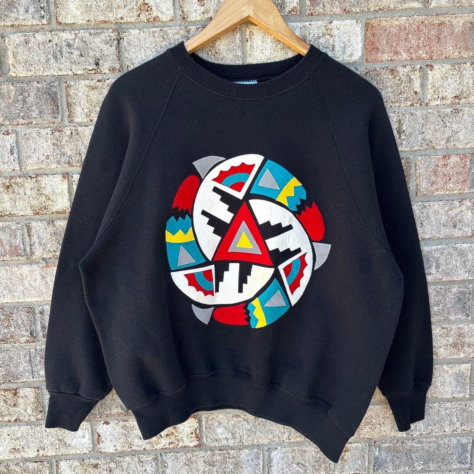 Lee Vintage 90s Aztec sweatshirt Size ONE SIZE - 7 Thumbnail