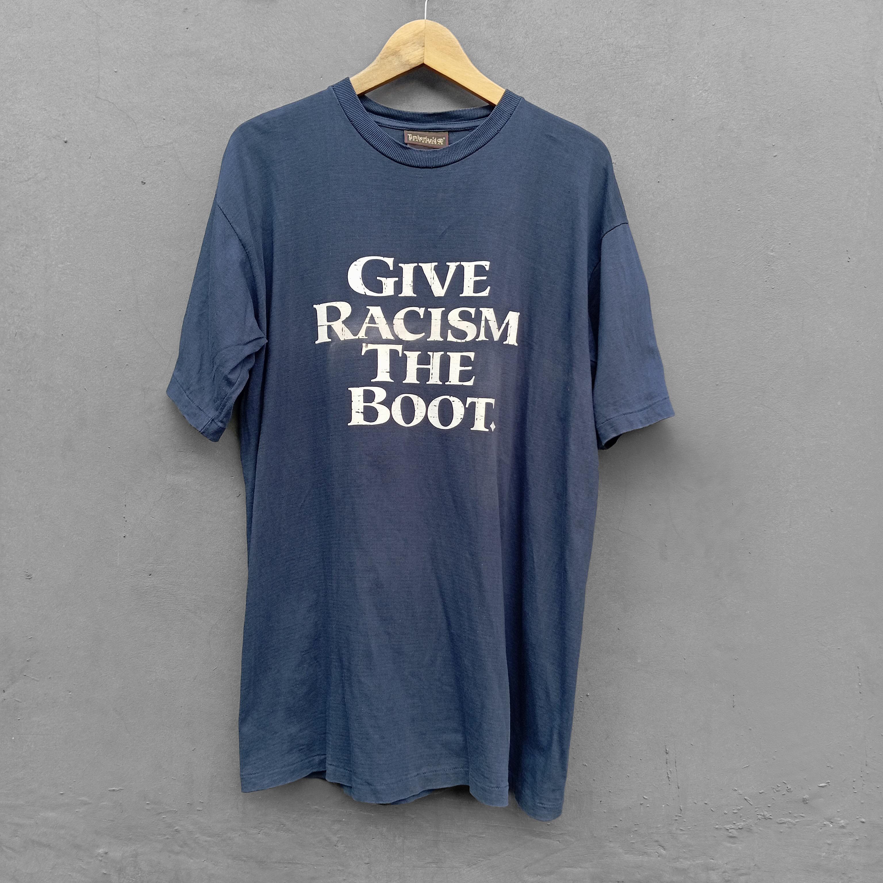 Timberland vintage rare 90s Timberland Give Racism The Boot t shirt Size US L / EU 52-54 / 3 - 1 Thumbnail