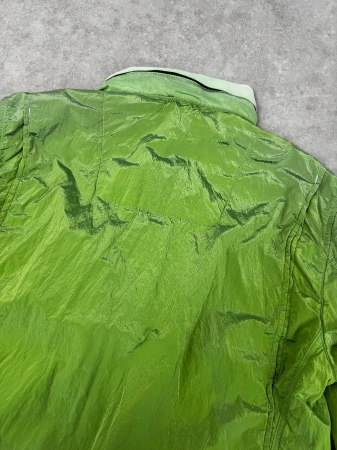 Stone Island 2000s Stone Island Green Shiny Removable Hood Technical Jacket Size US L / EU 52-54 / 3 - 7 Thumbnail