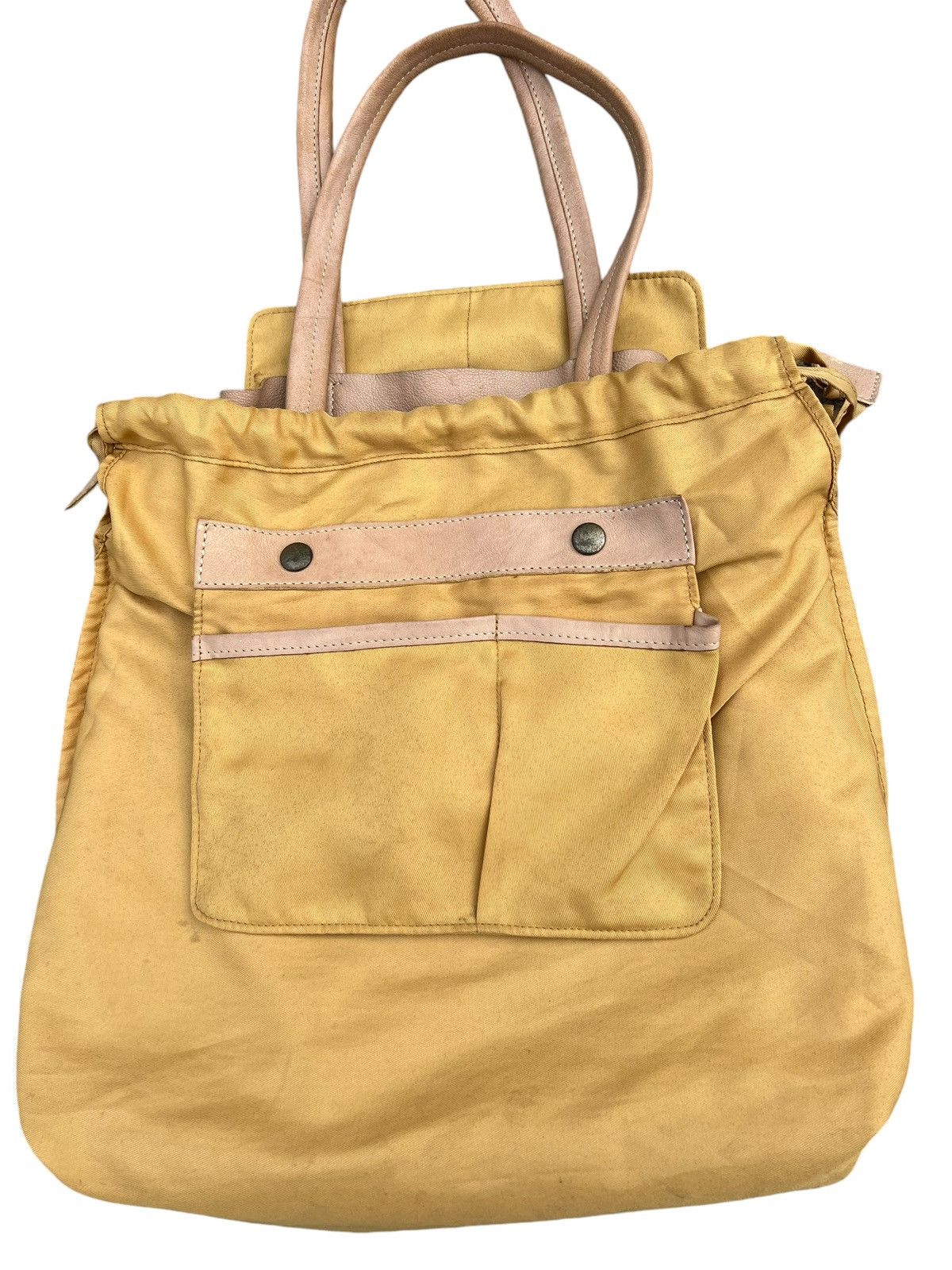 Japanese Brand × Leather Vintage CIMABUE Japan Fade Patina Leather Tote Bag Size ONE SIZE - 19 Thumbnail
