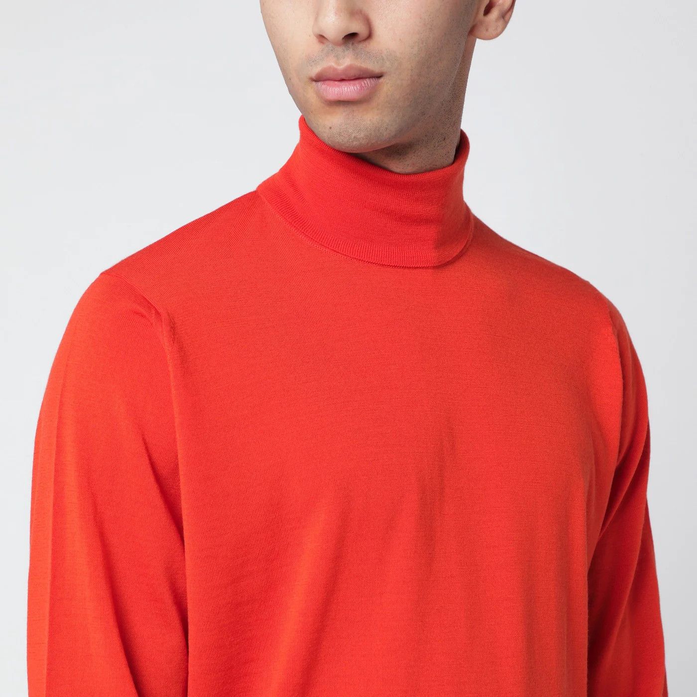 John Smedley o1d2blof0526 Wool Turtleneck Sweater in Orange Size US L / EU 52-54 / 3 - 4 Thumbnail