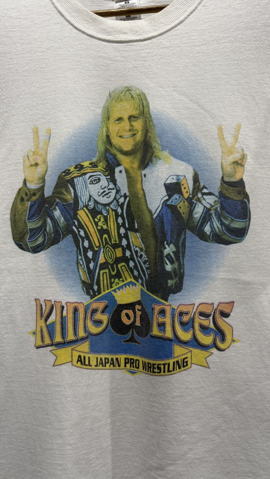Vintage Vintage Johnny Ace King Of Aces NJPW Tee Size US L / EU 52-54 / 3 - 2 Thumbnail