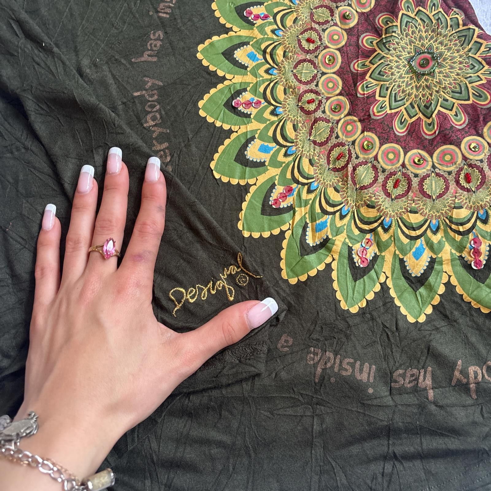 Desigual vintage green desigual midi skirt Size 40" / US 18 - 2 Thumbnail