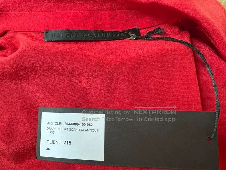 Haider Ackermann Haider Ackermann Red Silk Robe Shirt Size XS / US 0-2 / IT 36-38 - 5 Thumbnail