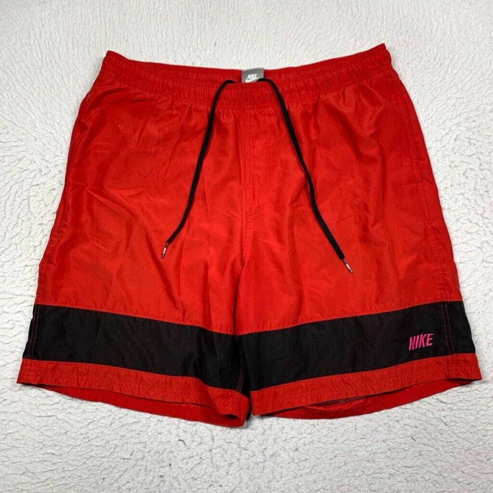 Red nike swim shorts deals