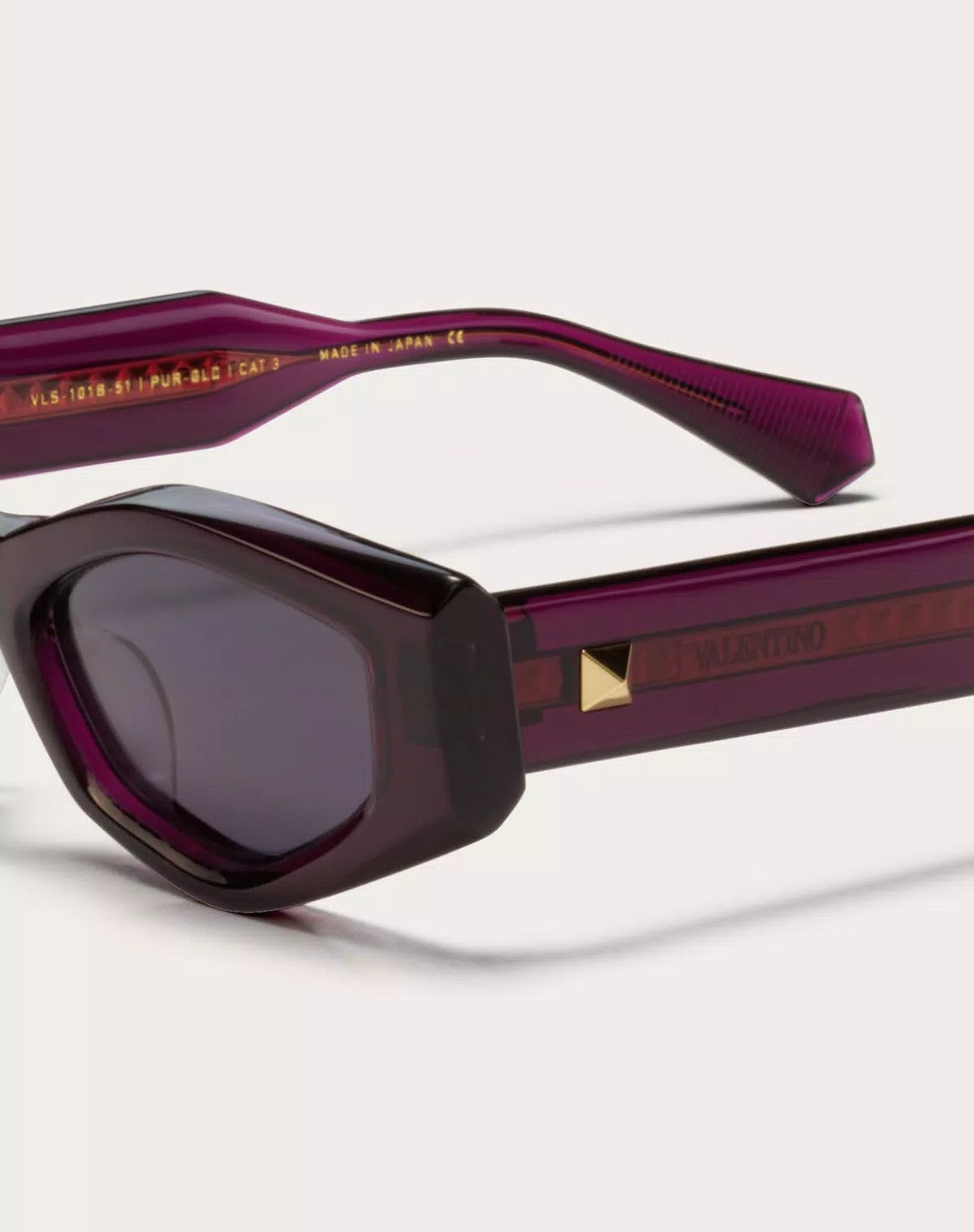 Valentino oc11z0725 Size: 51/ Irregular Acetate Frame in Purple/Grey Size ONE SIZE - 4 Thumbnail