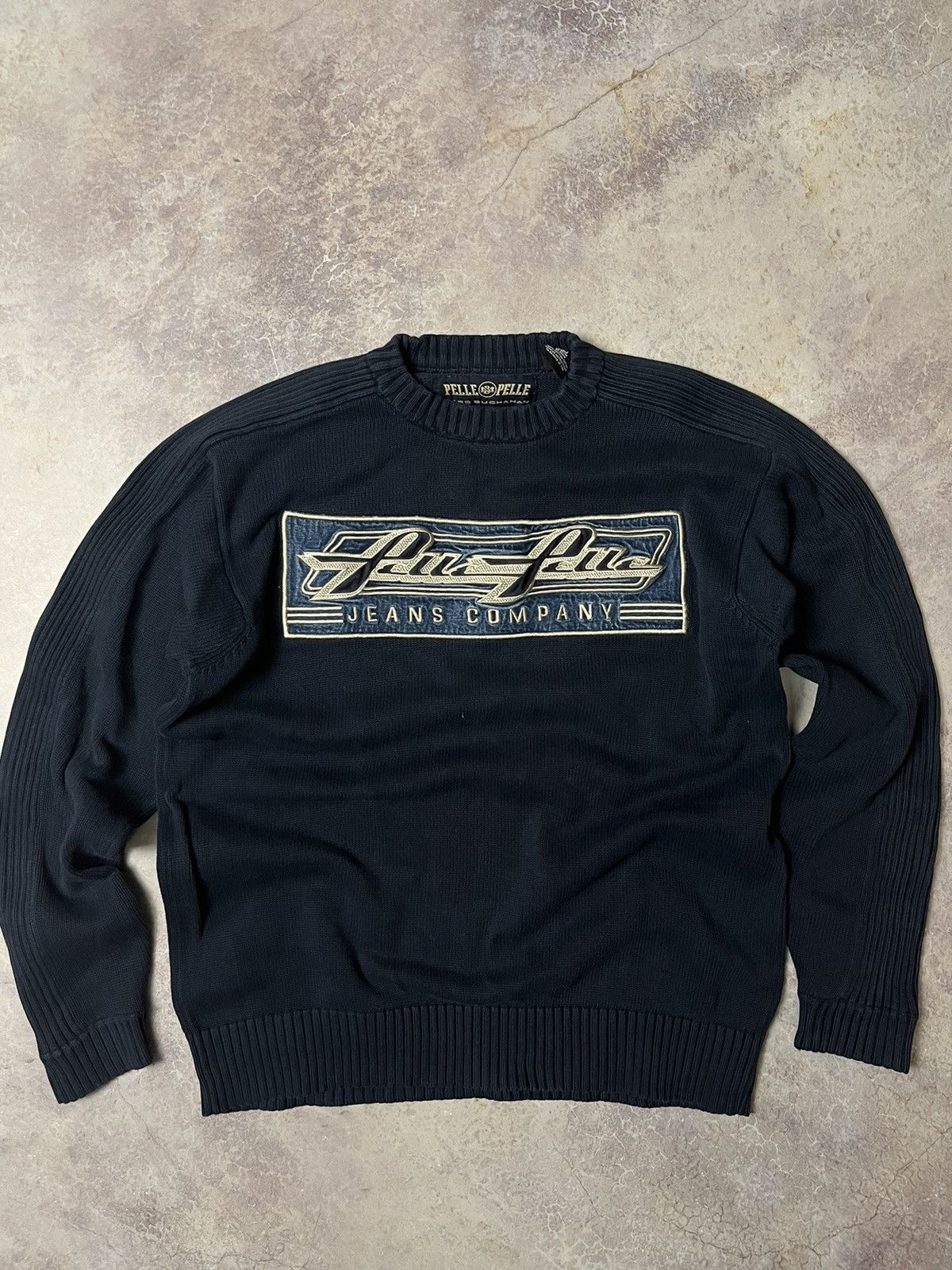 Pre-owned Pelle Pelle X Vintage Pelle Pelle Knit Japanese Brans Sweater In Blue