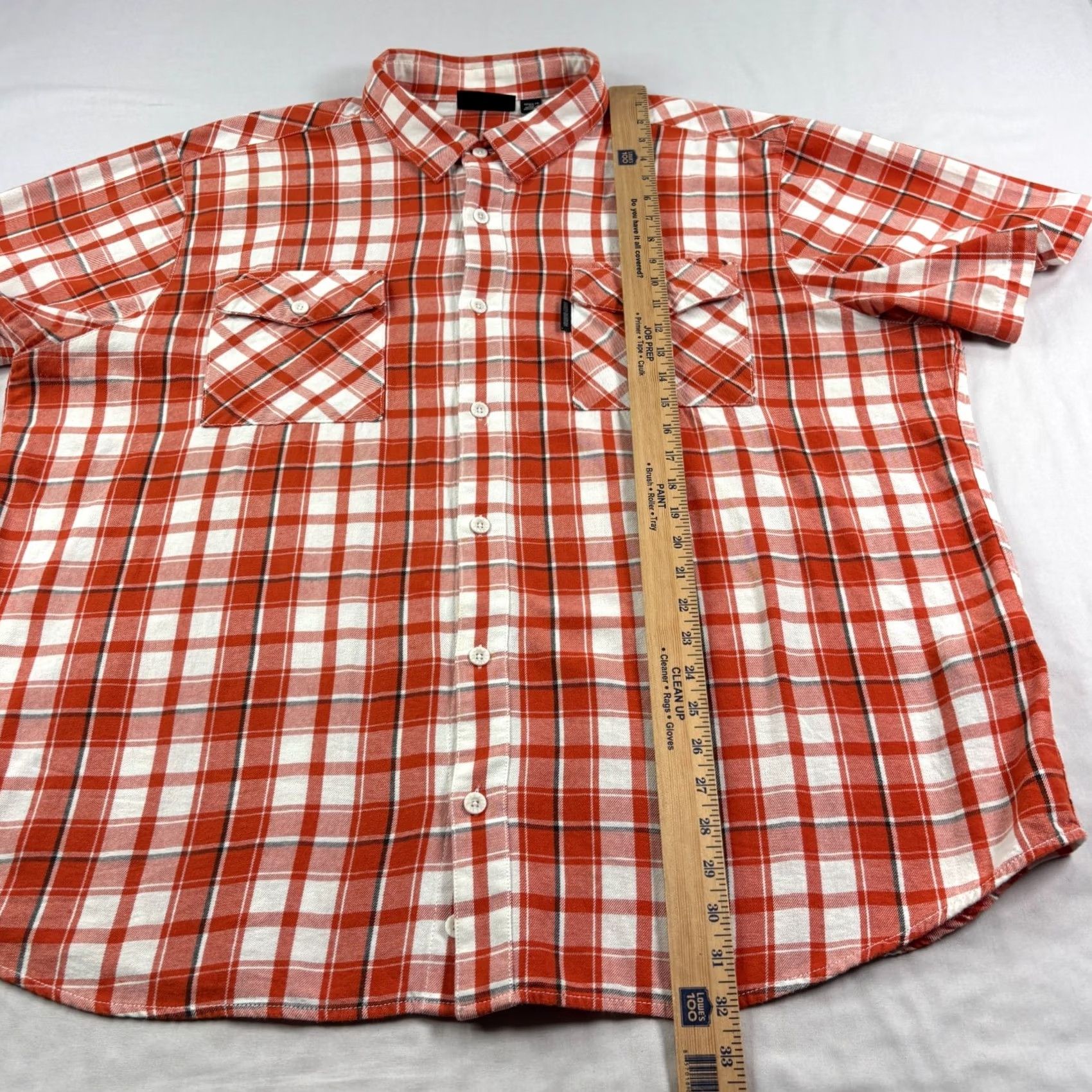 Harley Davidson Harley-Davidson Shirt Mens 3XL Orange Plaid Button-Up Short Sleeve Casual Biker Pockets Size US XXL / EU 58 / 5 - 5 Thumbnail