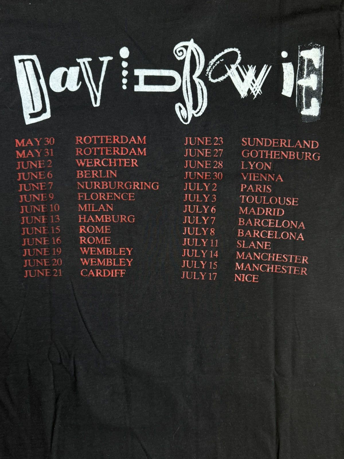 Vintage Rare Vintage David Bowie 80s Tour Band Tee Single Stitch Size US L / EU 52-54 / 3 - 4 Thumbnail