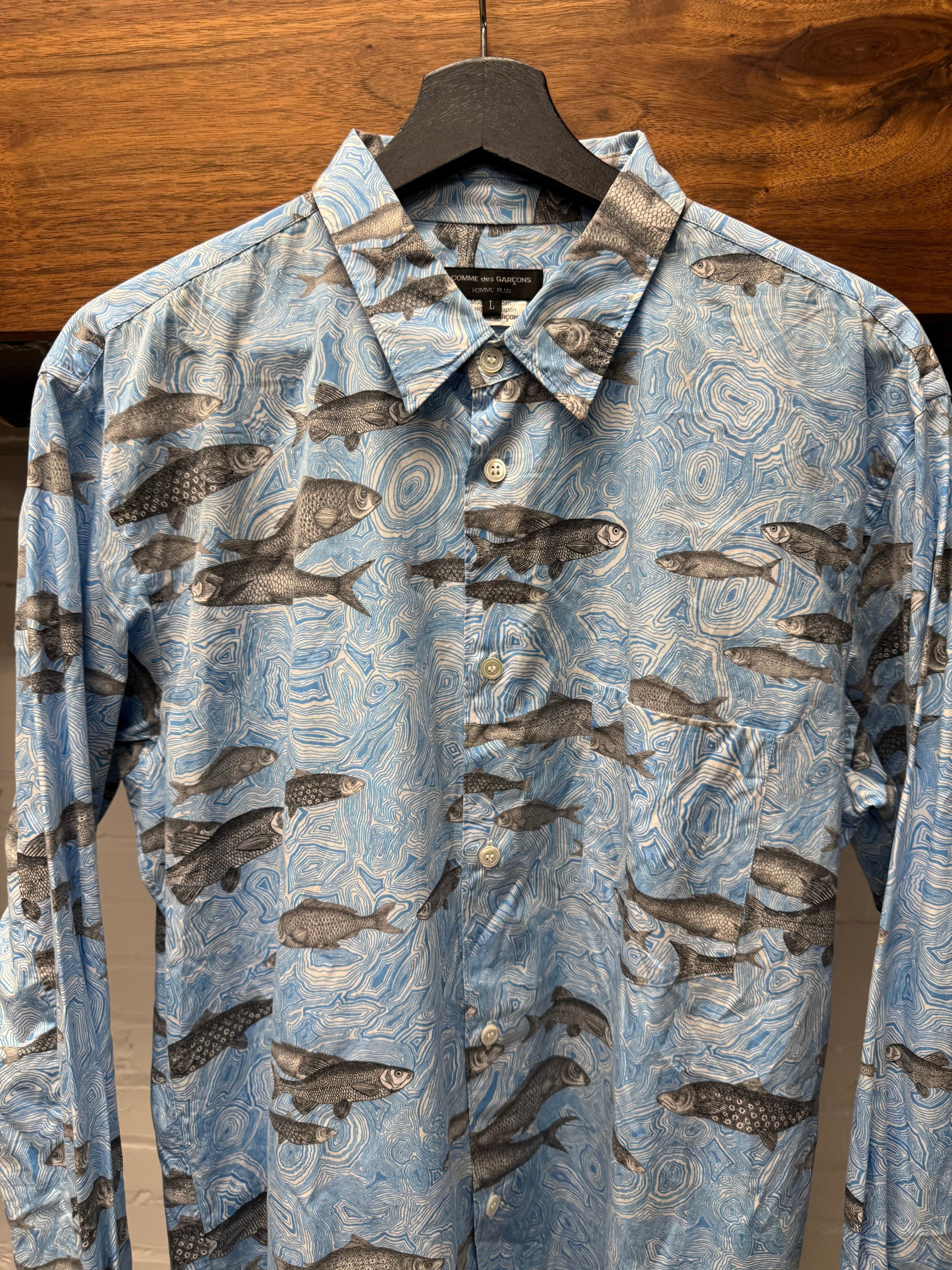 Comme des Garcons SS2016 Comme Des Garçons Homme Plus ‘Fish Print’ Button Up Shirt Size US L / EU 52-54 / 3 - 2 Thumbnail