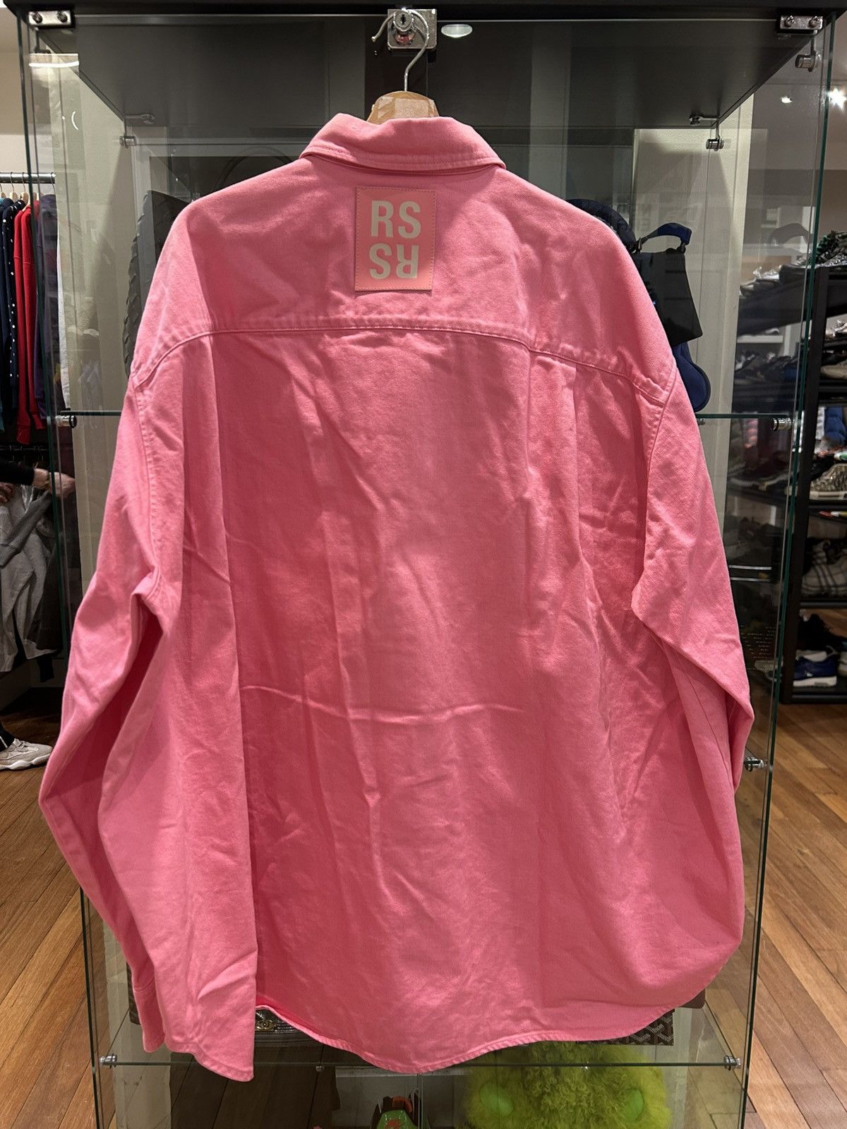 Raf Simons Raf Simons Oversized Pink Denim Overshirt Size US XL / EU 56 / 4 - 2 Thumbnail