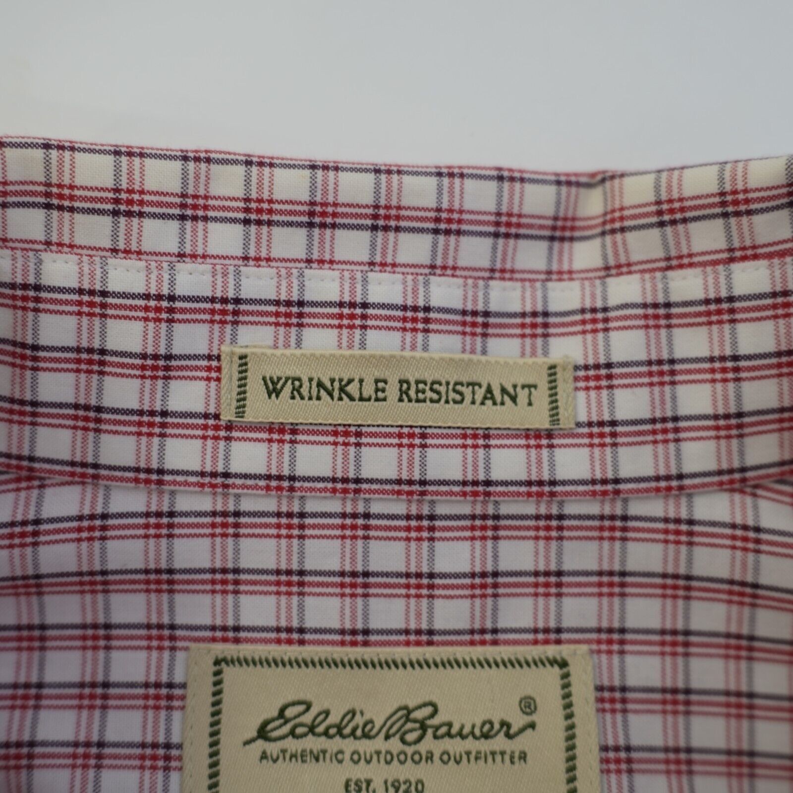 Eddie Bauer Eddie Bauer Wrinkle Resistant Red Black White Plaid Large Bu Size US L / EU 52-54 / 3 - 10 Thumbnail