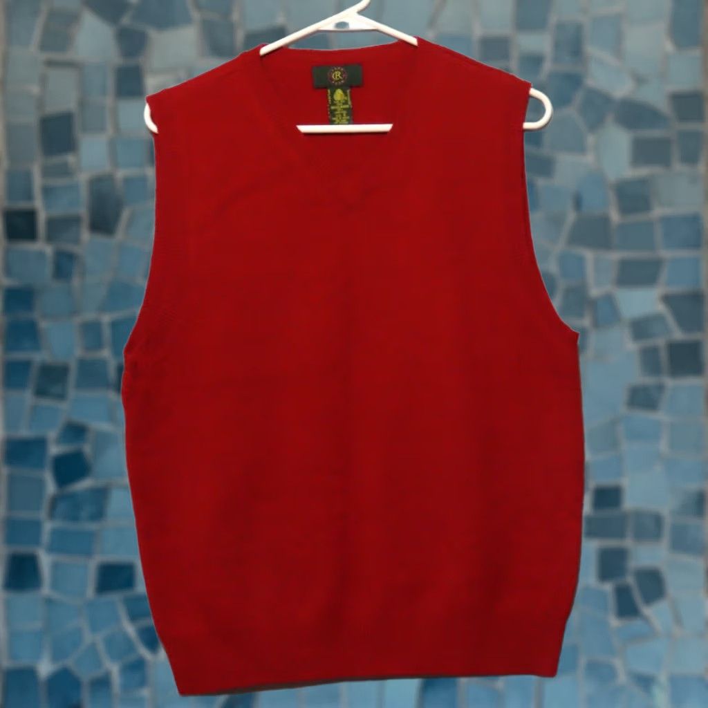 Club Room Club Room Men's S V-Neck 100% Lambswool Red Vest Size US S / EU 44-46 / 1 - 1 Thumbnail