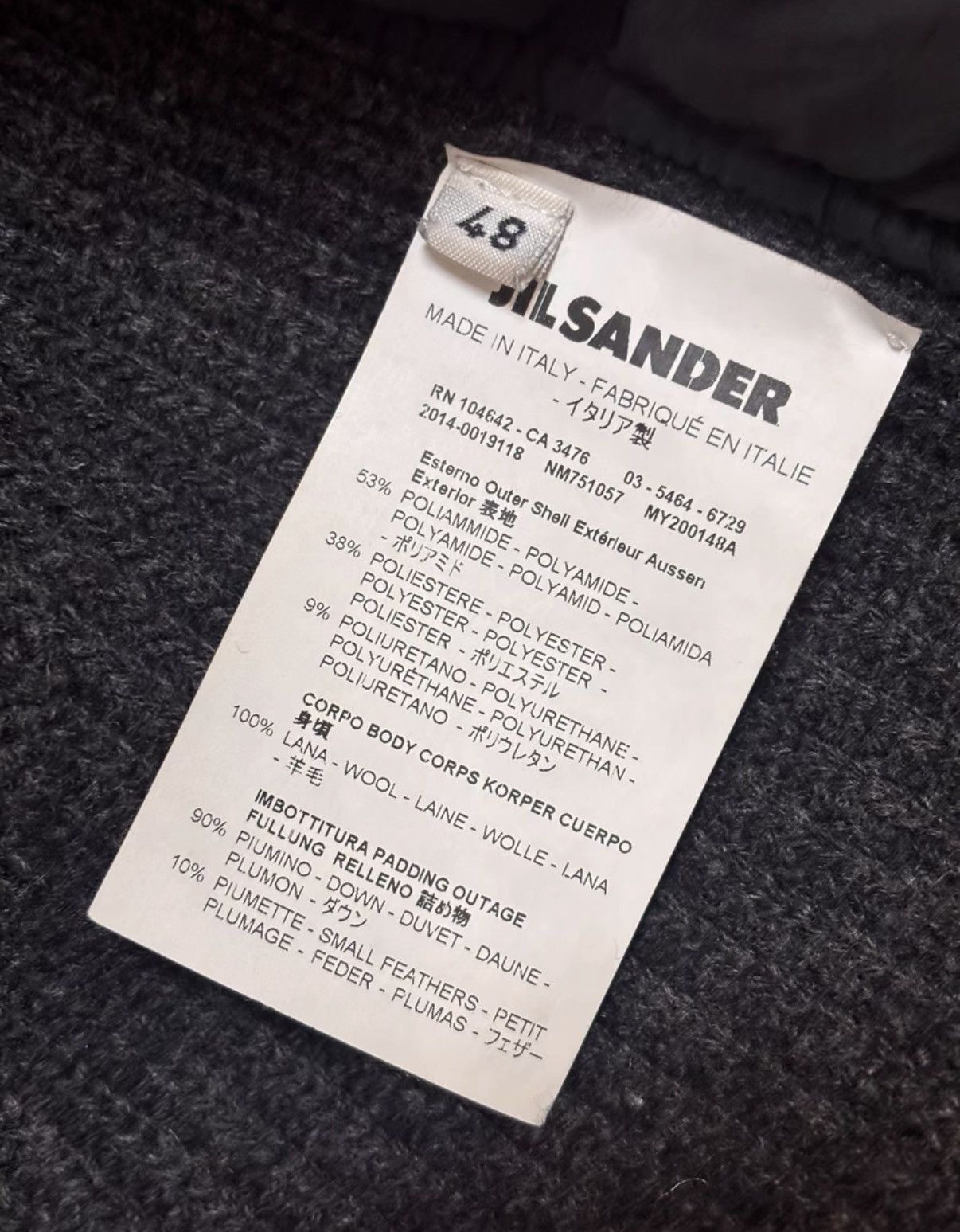 Jil Sander JIL SANDER Wool-Down Blend Garment Size US M / EU 48-50 / 2 - 5 Thumbnail