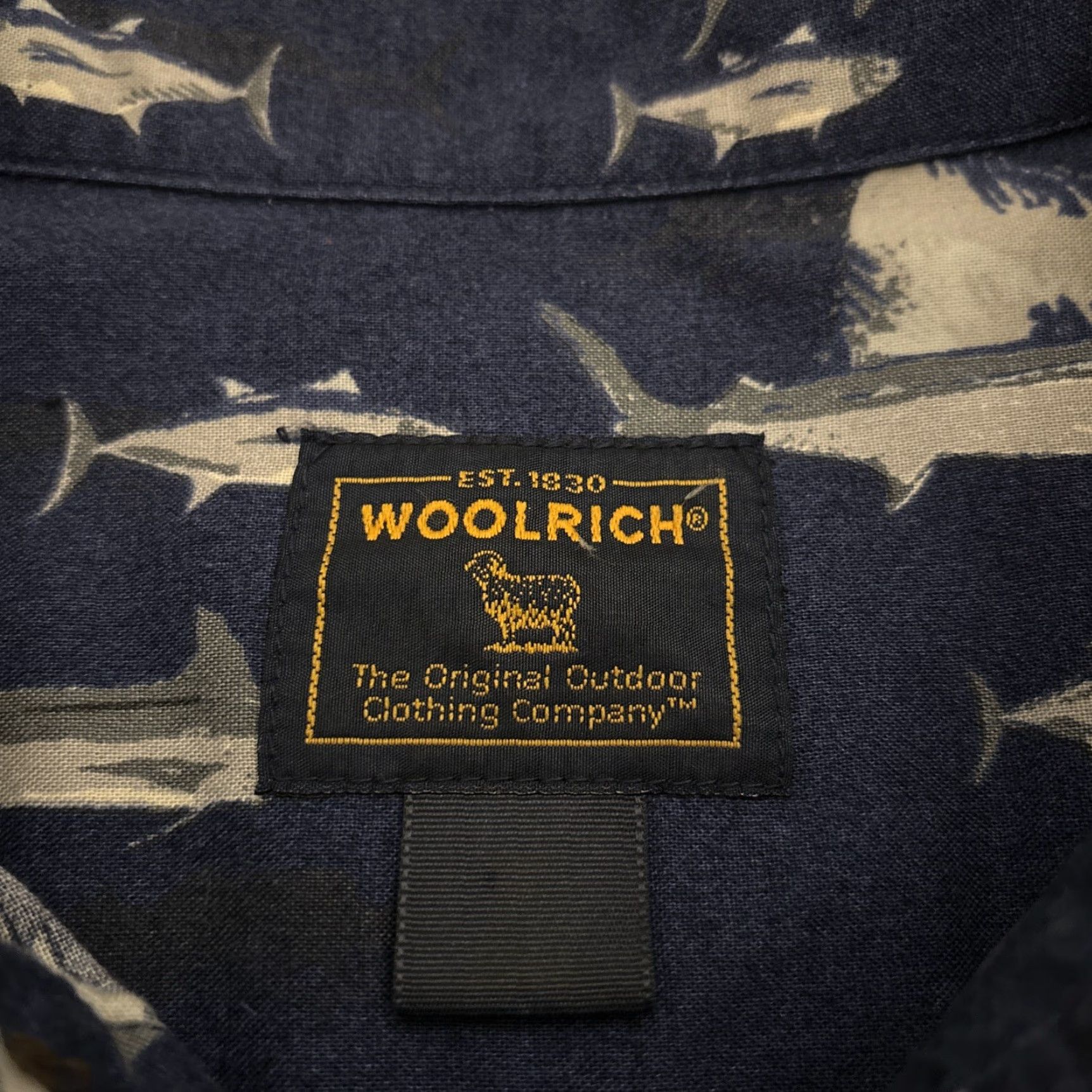 Vintage Woolrich Button-Up Shirt Long Sleeve 2XL Blue Fish Pattern Outdoor Casual Mens Size US XXL / EU 58 / 5 - 6 Thumbnail