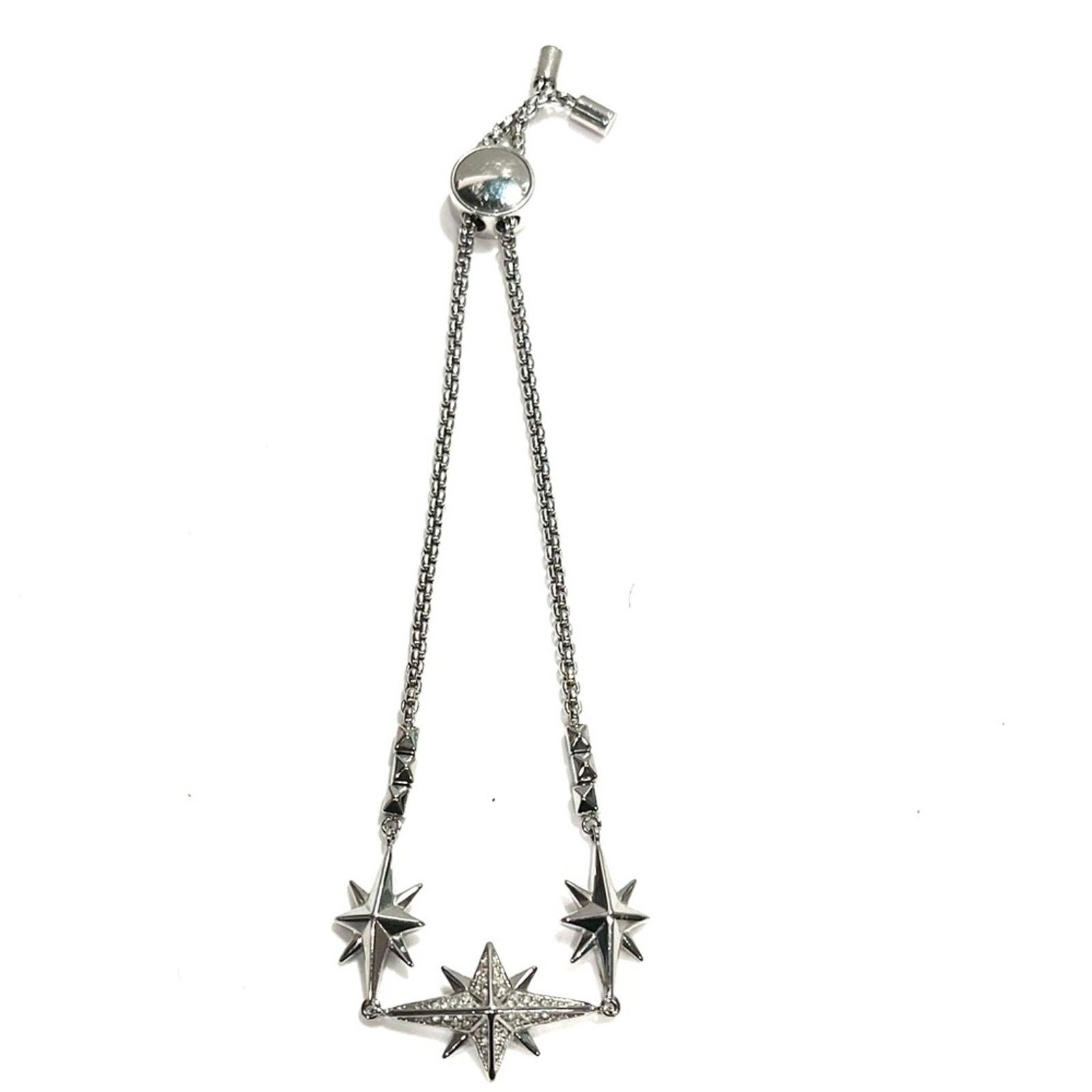 Michael Kors MICHAEL KORS Silver Starburst Pave Slider Bracelet Size ONE SIZE - 3 Thumbnail