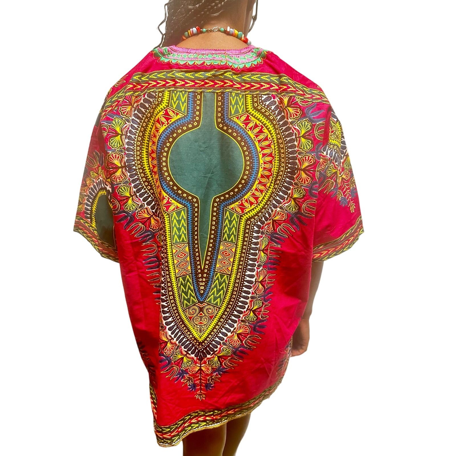 Other Hot pink oversized African dashiki with gorgeous pattern Size XXL / US 16-18 / IT 52-54 - 5 Thumbnail