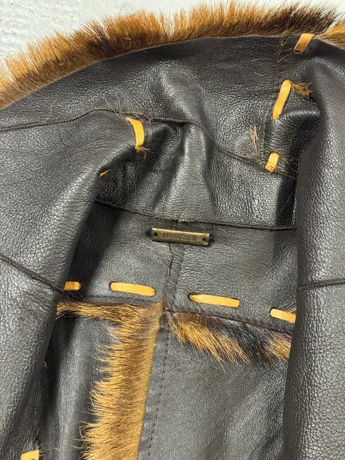 Roberto Cavalli 2000s Roberto Cavalli Royal Reversible Long Fur Brown Coat Size S / US 4 / IT 40 - 10 Thumbnail