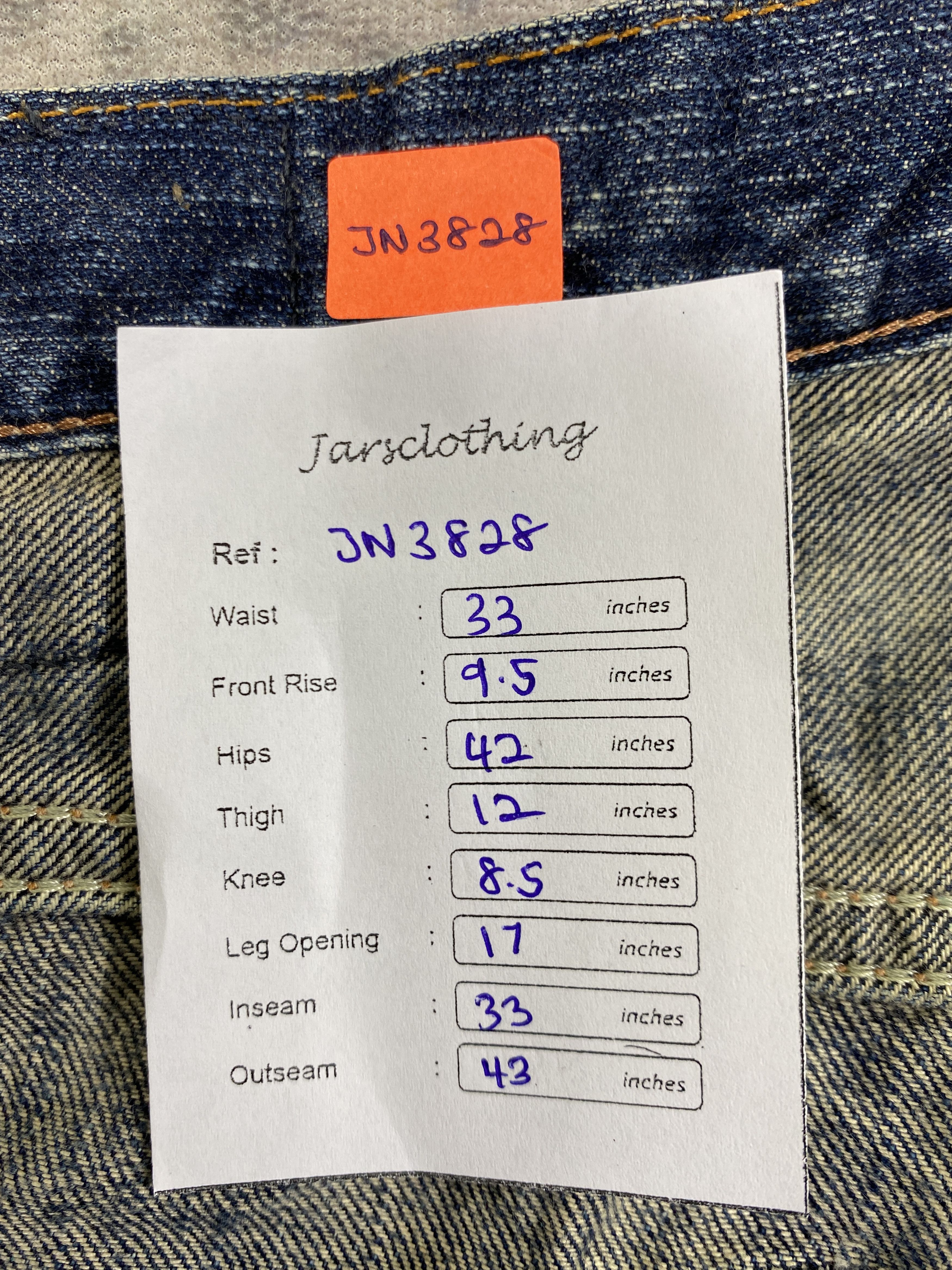 If Six Was Nine Blue Distressed Vintage Edwin Jeans 33x33 Denim- JN3828 Size US 33 - 8 Thumbnail