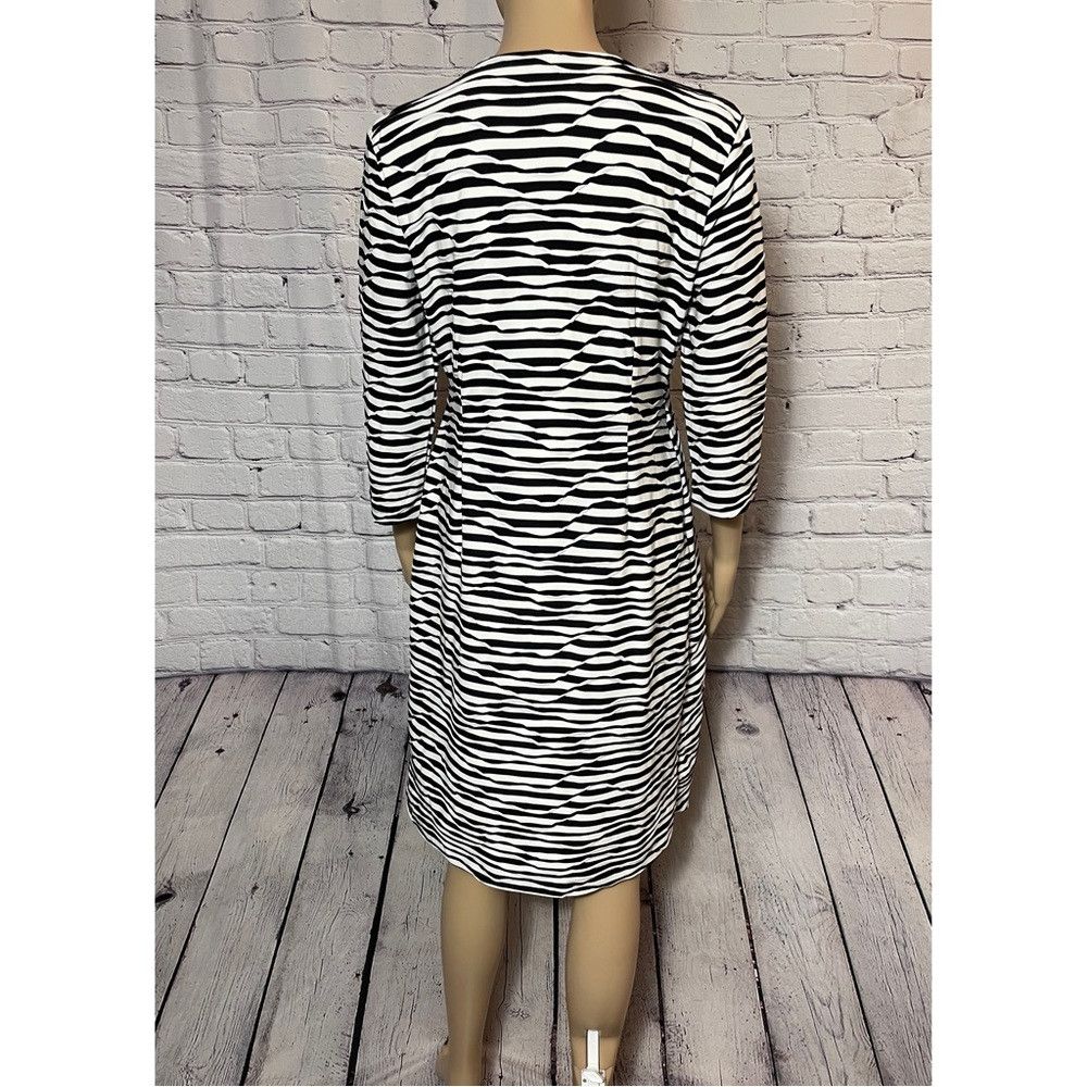 Chicos New Chico's Textured Jessie Black White Stripe Dress Size 1 Size M / US 6-8 / IT 42-44 - 6 Thumbnail