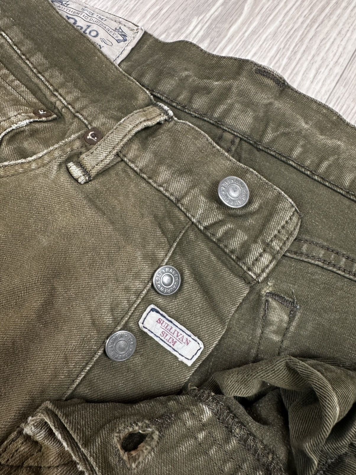 Polo Ralph Lauren × Vintage Vintage Polo Ralph Lauren Sullivan Slim Denim Olive Jeans Size US 30 / EU 46 - 9 Thumbnail
