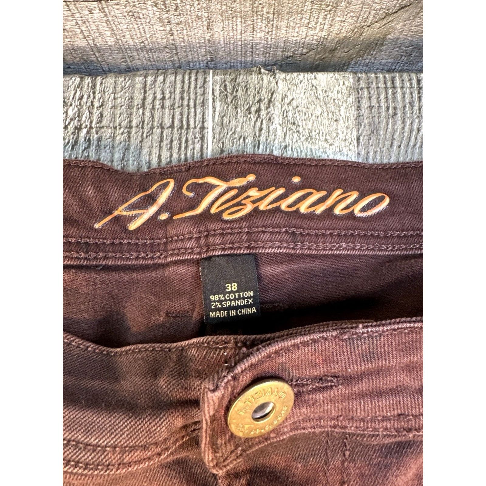 Denime A. Tiziano Jeans Men Brown Size 38 Slim Fit Stretch Denim Urban Streetwear Size US 38 / EU 54 - 2 Thumbnail