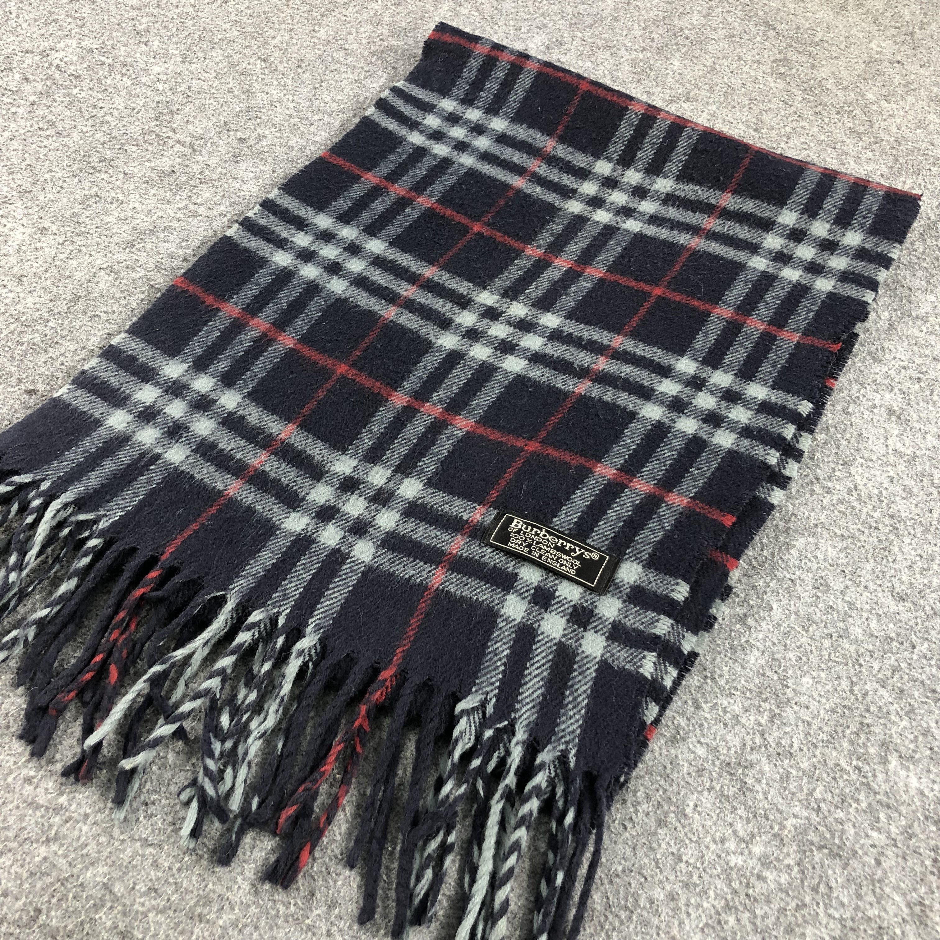 Burberry Burberrys Nova Check Blue Wool Scarf muffler V793 Size ONE SIZE - 3 Thumbnail