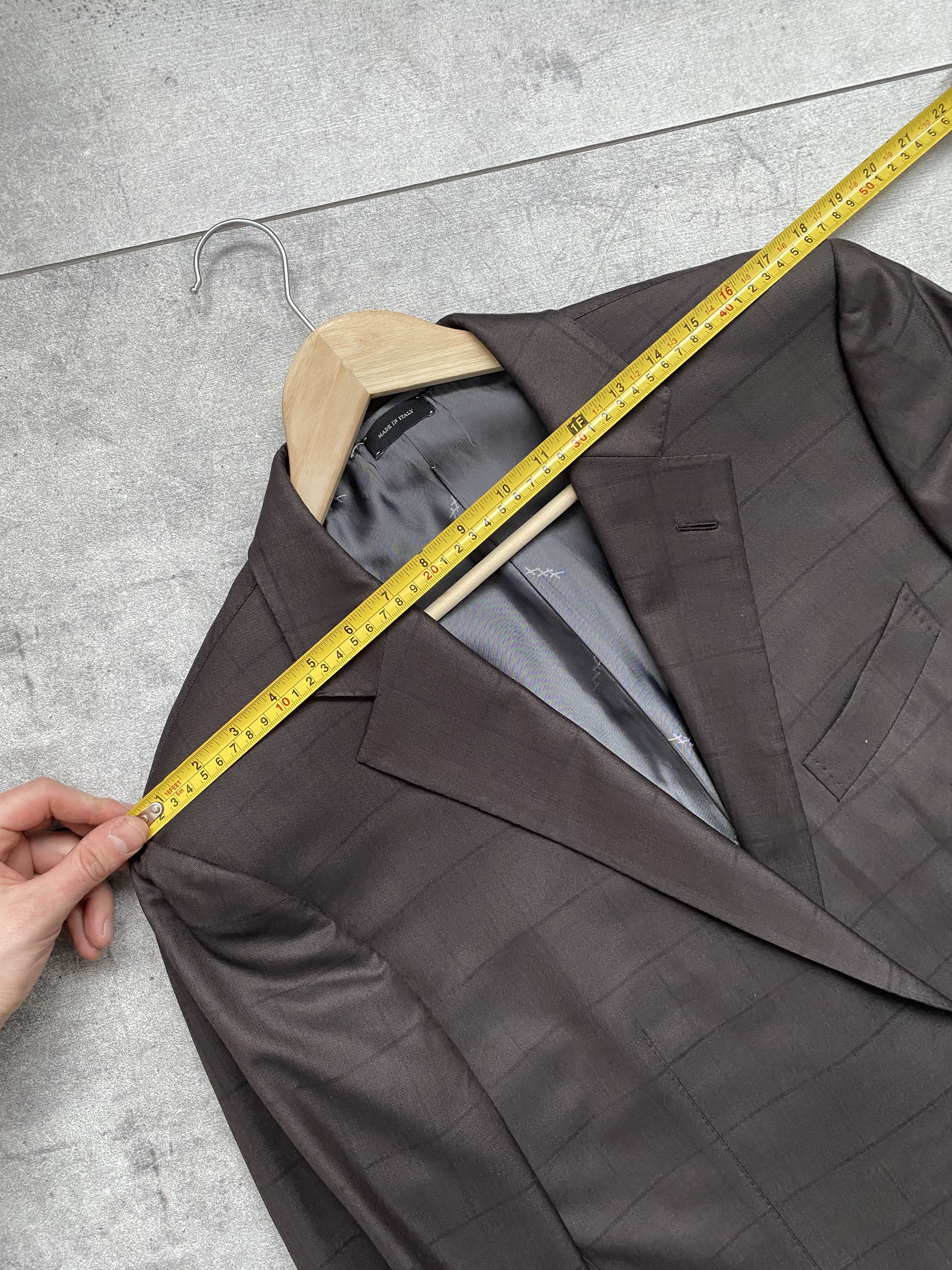 Ermenegildo Zegna Ermenegildo Zegna Couture Checked Wool and Silk Brown 56R Size 54R - 17 Thumbnail