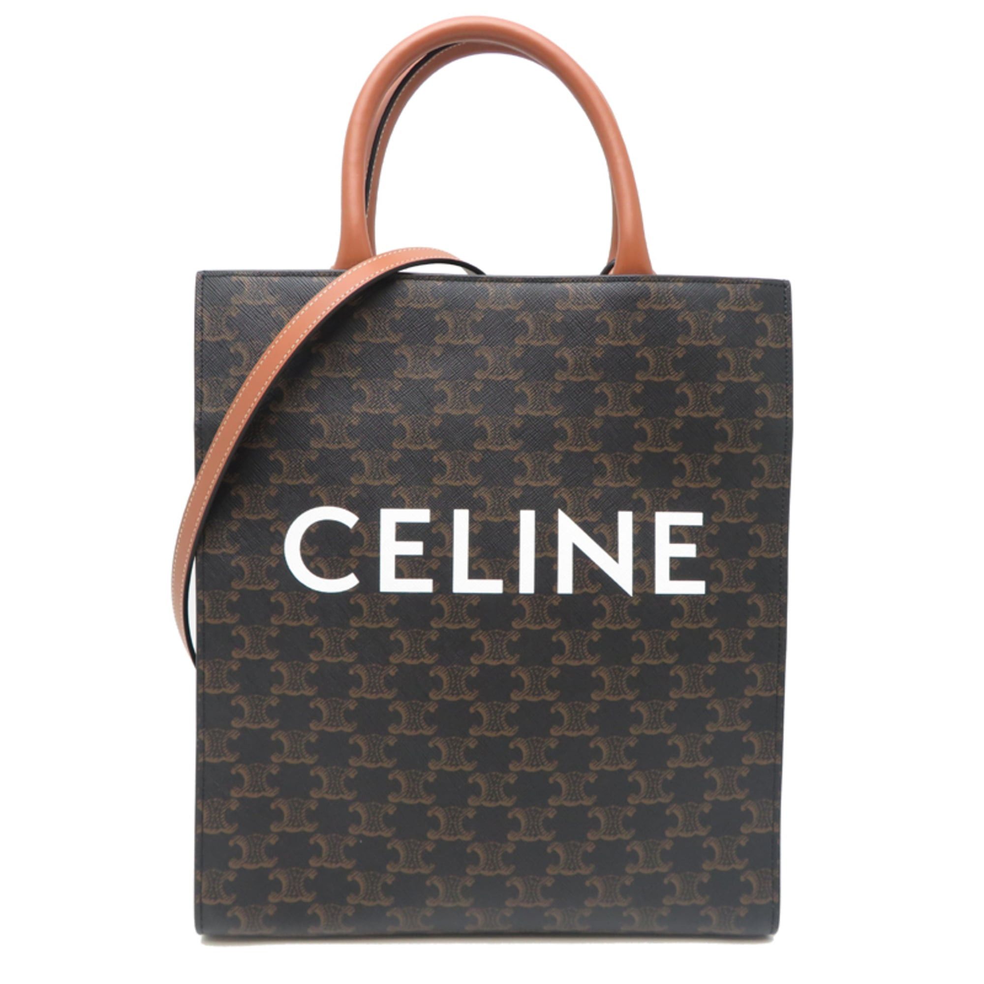 Celine Celine Triomphe Mini Vertical Cabas Women's Handbag, Calfskin, Brown Size ONE SIZE - 1 Thumbnail