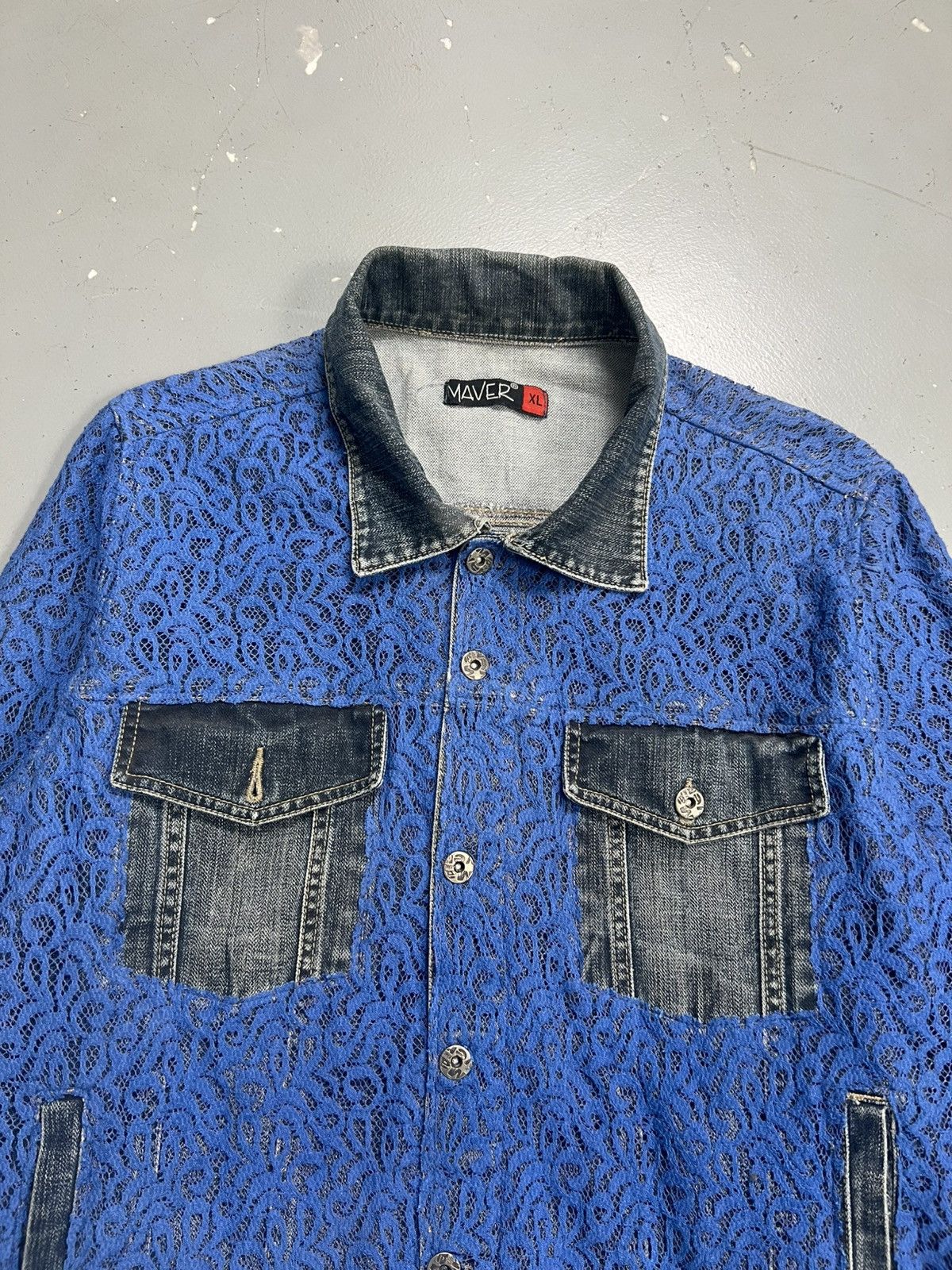 Designer Vintage custom flower rework denim jacket Size US S / EU 44-46 / 1 - 3 Thumbnail