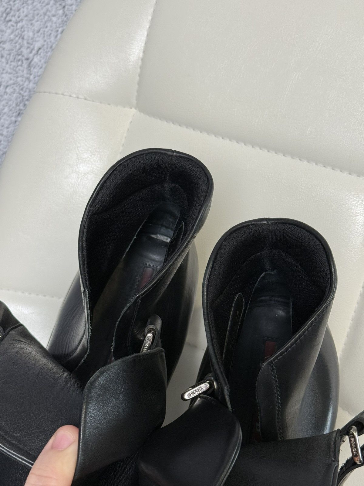 Prada Prada Sport Leather Ankle Boots Strap Men’s Chelsea Shoes Size US 11 / EU 44 - 21 Thumbnail