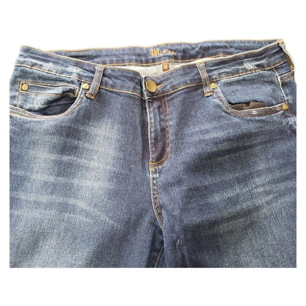 Designer CT1479 Kut from the Kloth Distressed Straight Leg Jeans 12 Size 34" / US 12 / IT 48 - 3 Thumbnail